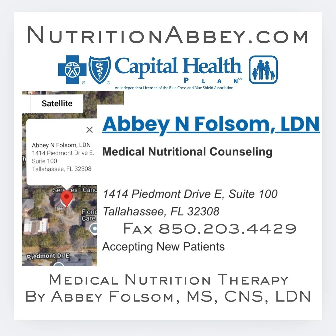 @CapitalHealthPlan members of all ages accepted! Please ask PCP to fax 850.203.4429 referral for #MedicalNutritionTherapy! Thankful for our #Tallahassee physician network willing to support my #ClinicalNutrition practice 🙏🏼 #Telehealth available
.
