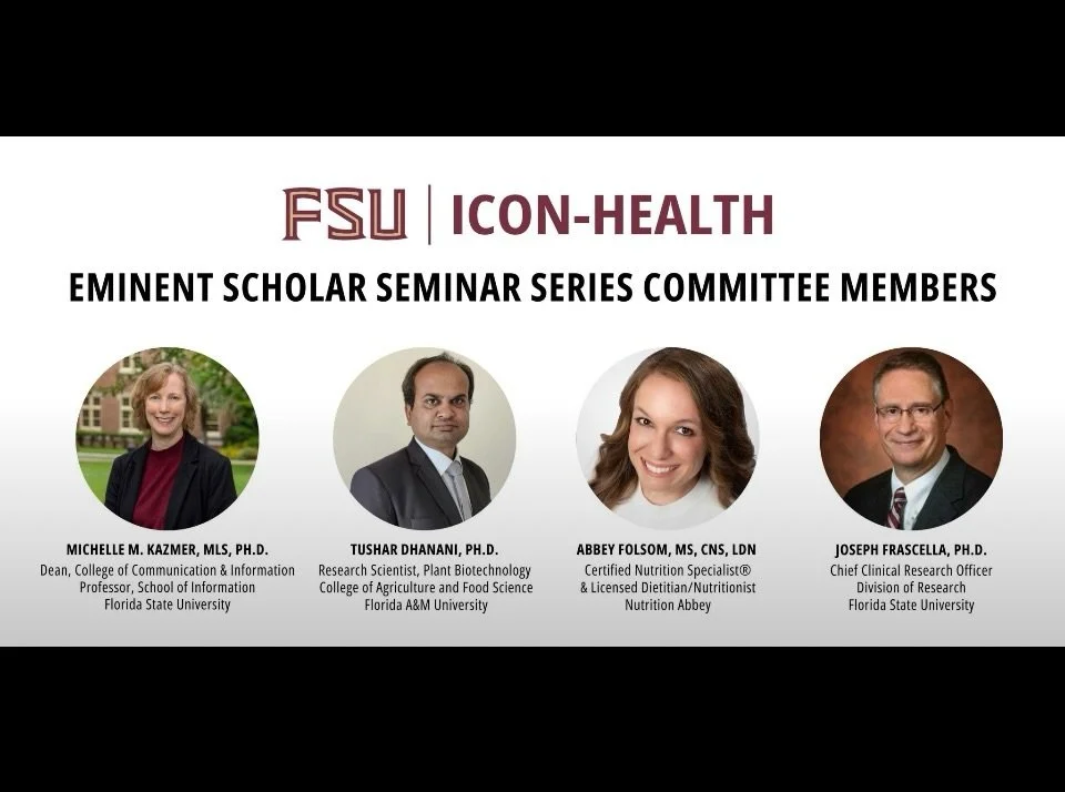 Stay tuned for the Spring 2026 @fsuiconhealth Eminent Scholar Seminar Series! Honored by formal recognition as dedicated expertise to serve for a 3 year appointment. Congratulations &amp; thank you to our inaugural committee members: Dr. Michelle M. 