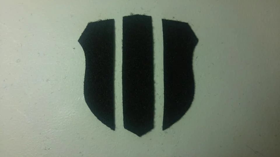 Step 02: Cut the Velcro cover into three separate pieces. Middle has to fit into uniform loop.