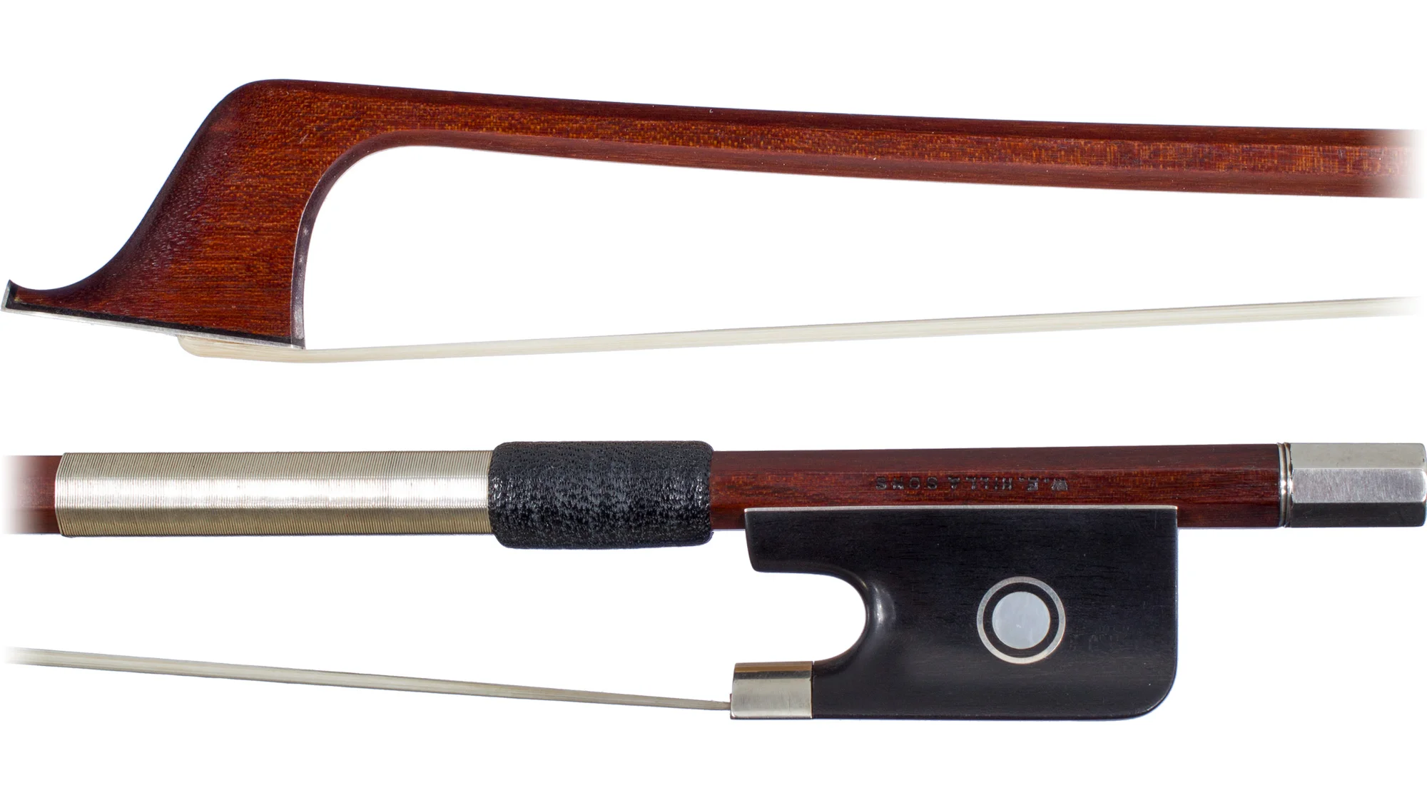 Cello bow by W. E. Hill & Sons