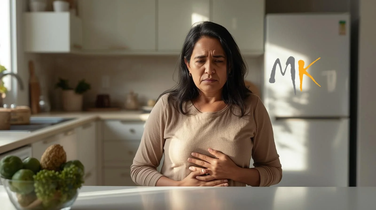 A women struggling with Gut Health problems around Perimenopause