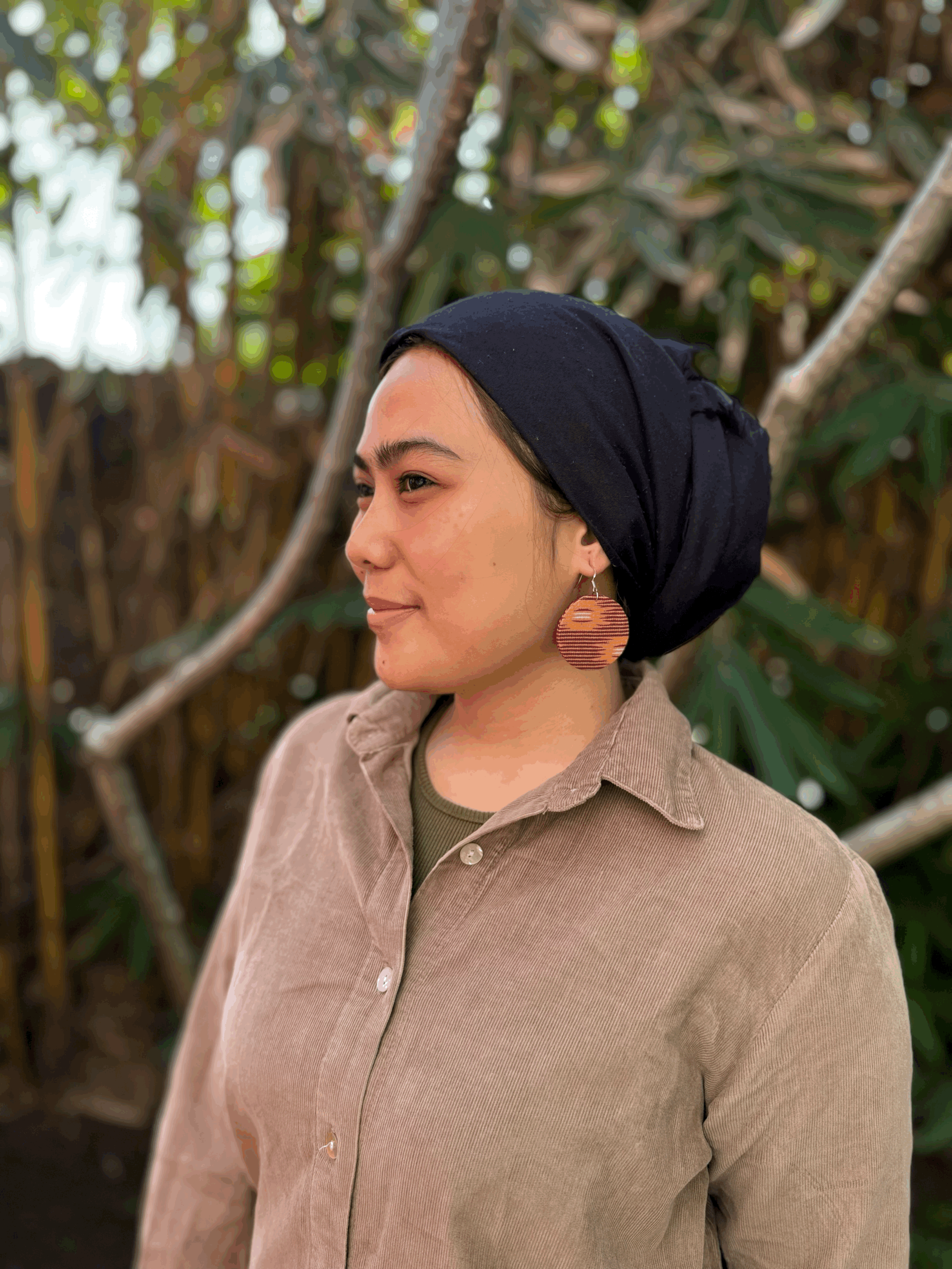 Big Circle Batik Earrings