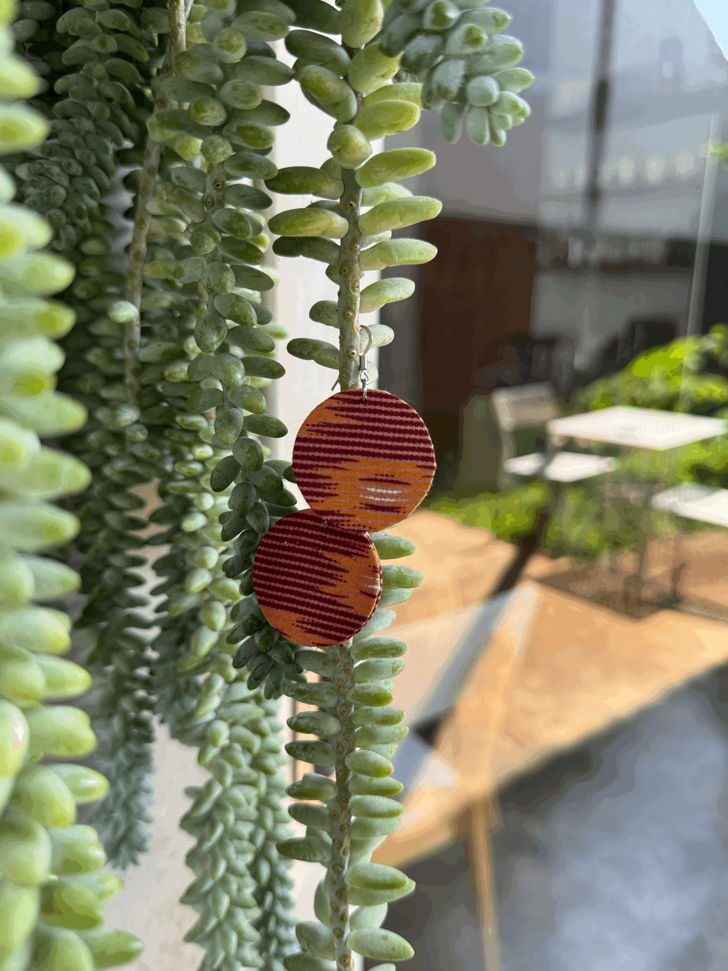Small Circle Batik Earrings