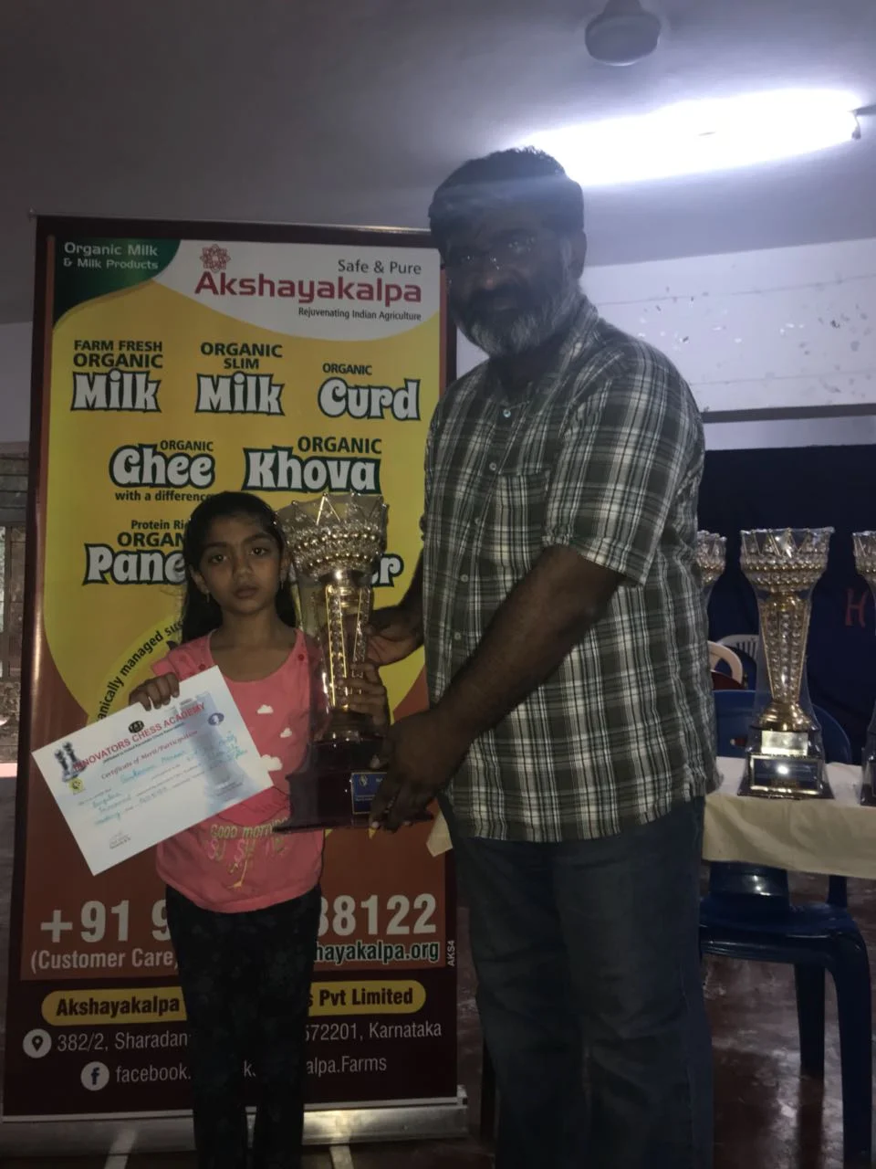 Manasvi secures 1st place in the 42nd ICA Monthly Chess Tournament Girls Category U9 Category