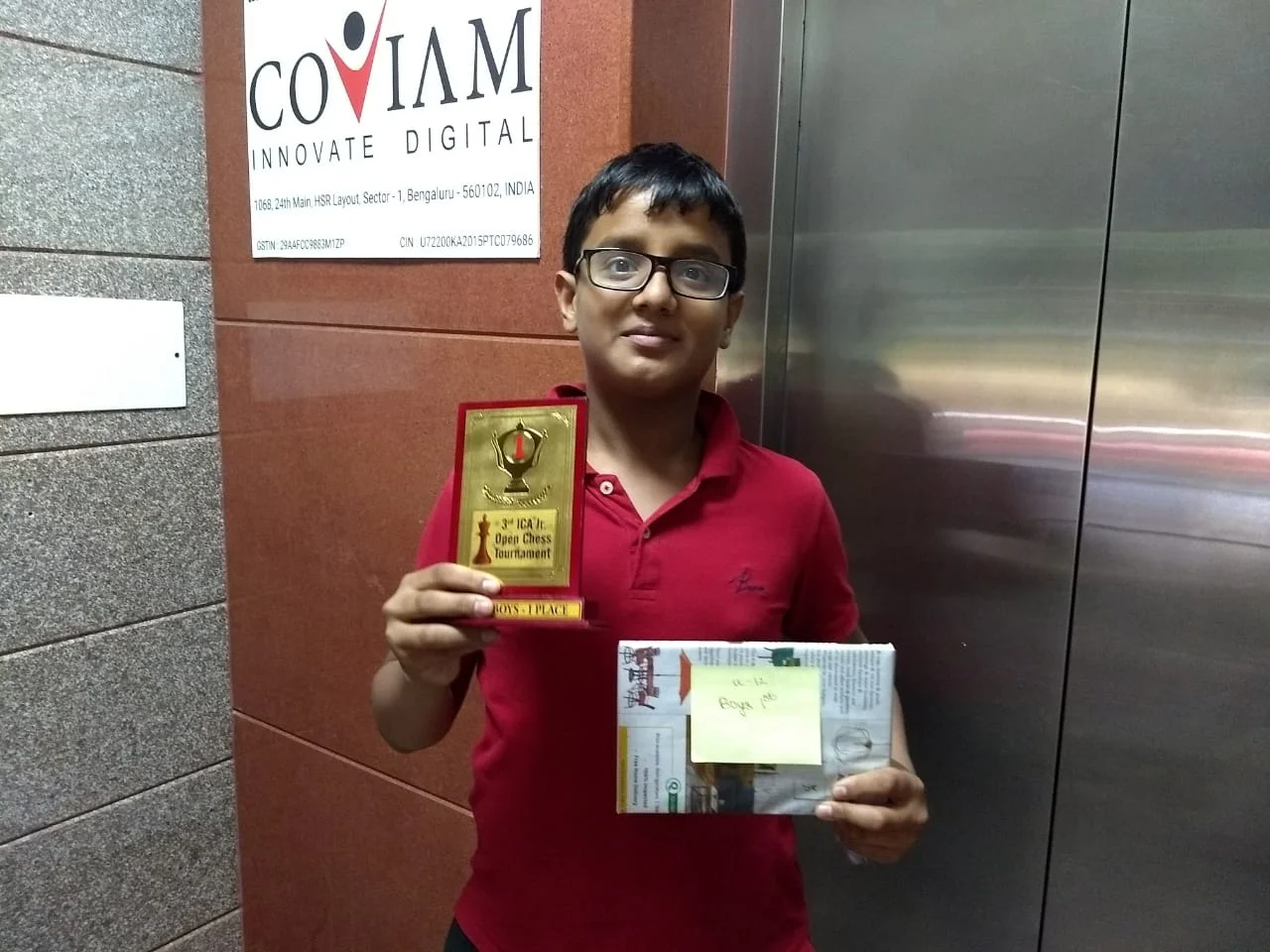 Sankha Ghosh secures 1st place in the 3rd ICA Junior Chess tournament U12 Category