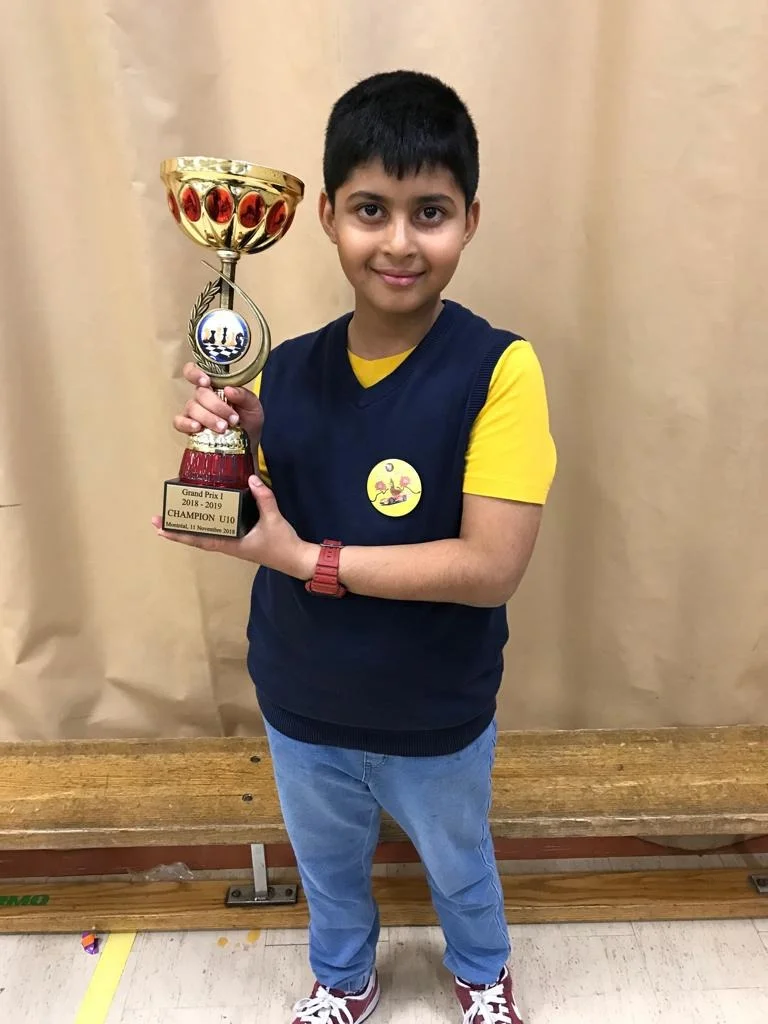 Vikrant Harihari Secures 1st place in U10 Category of the Grandpix - I Chess Tournament held in Canada