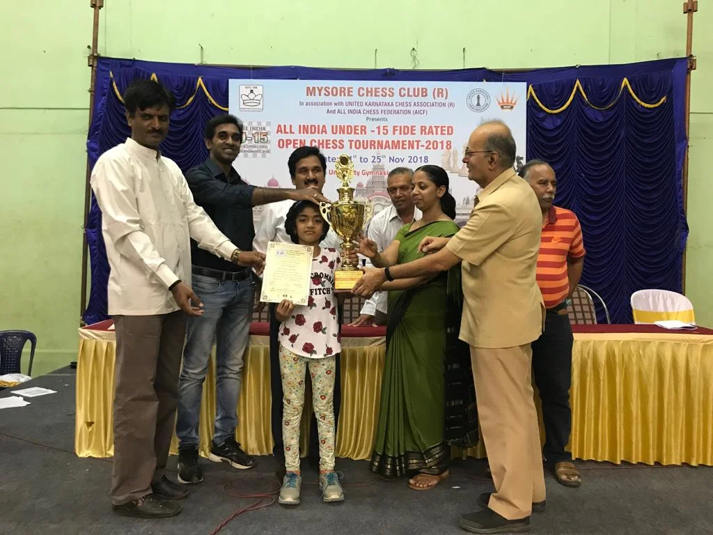 Manasvi Secures 1st place in U9 Category of the All India FIDE Rated (U15) Rated Tournament in Mysore