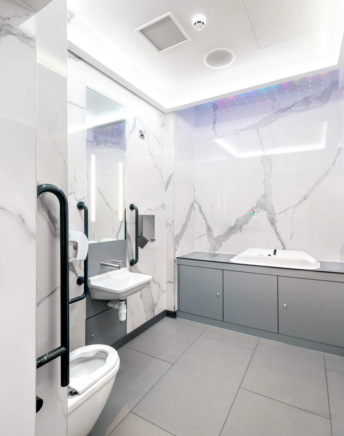 Combined baby change facility and Disabled persons WC