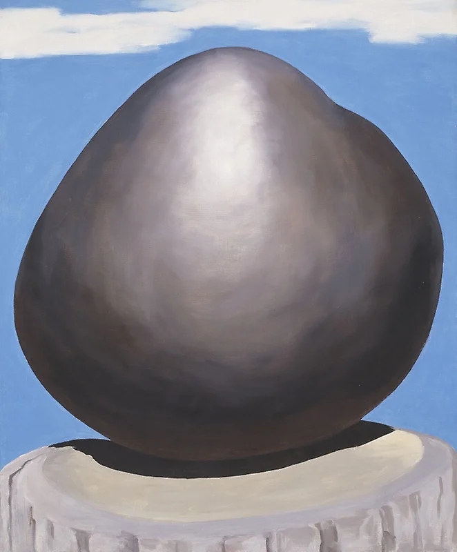 "Black Rock with Blue Sky and White Clouds" by Georgia O'Keefe