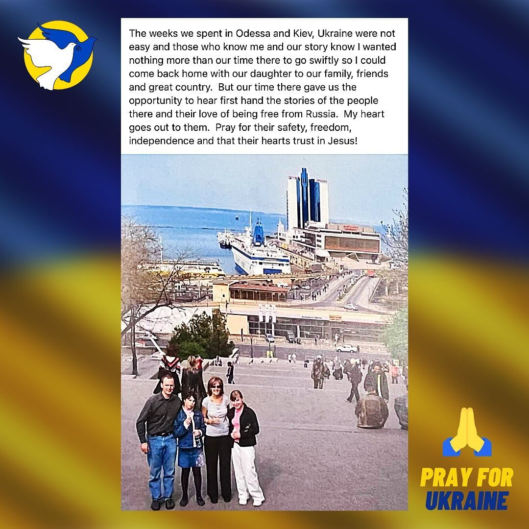 We are lifting our thoughts and prayers to the wonderful, courageous, and resilient  people of Ukraine.  Please keep the Nyffeler family in your prayers as well.  Warren and Diana are on our board are are touched deeply and closely by the war as thei