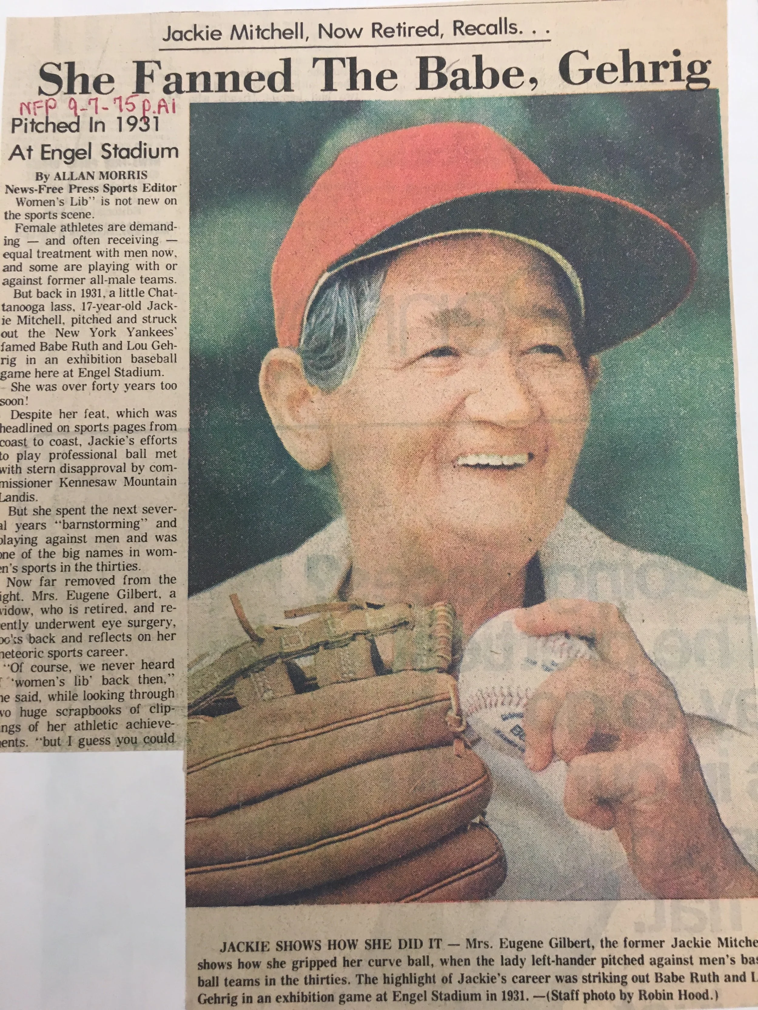 Jackie Mithell is featured in a 1975 story from the News-Free Press reflecting on her career. (Chattanooga Public Library archives)