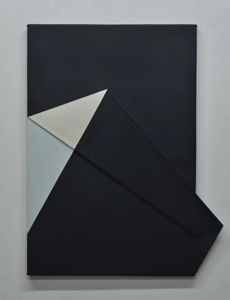  Canvas Fold 2, acrylic and canvas on panel, 36” x 28”, 2016 