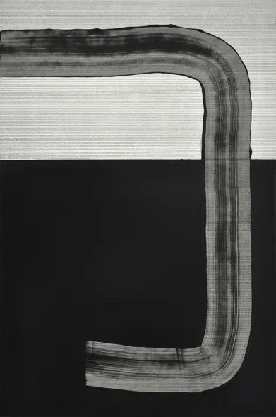  Erasure 6, graphite, chalkboard paint, mylar on panel, 18” x 12”, 2016 
