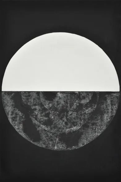  Erasure 4, chalk, chalkboard paint, mylar on panel, 18” x 12”, 2016 