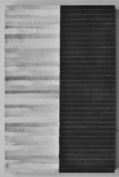  Erasure 15, chalkboard paint, chalk, ink on panel, 18” x 12”, 2016 