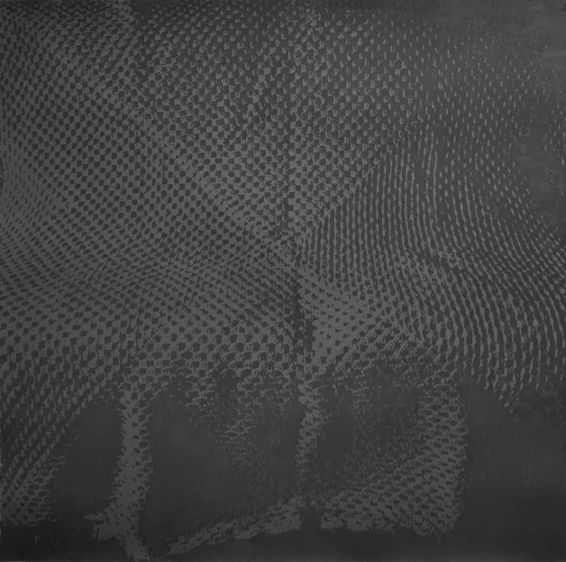  Overlay, charcoal on black paper, 50” x 51”, 2012 