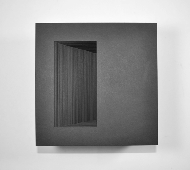  Rectangle to Square, cut paper, 8.5” x 8.5” x 6”, 2011 (above view) 