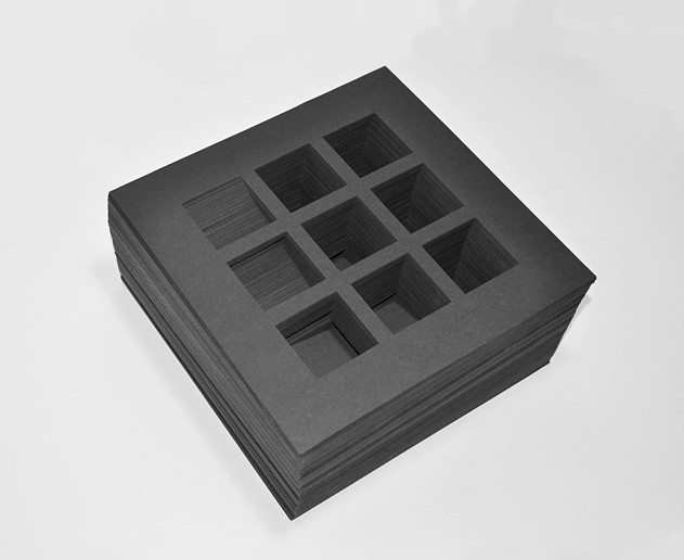  Square Shifting, cut paper, 8” x 8” x 4”, 2010 