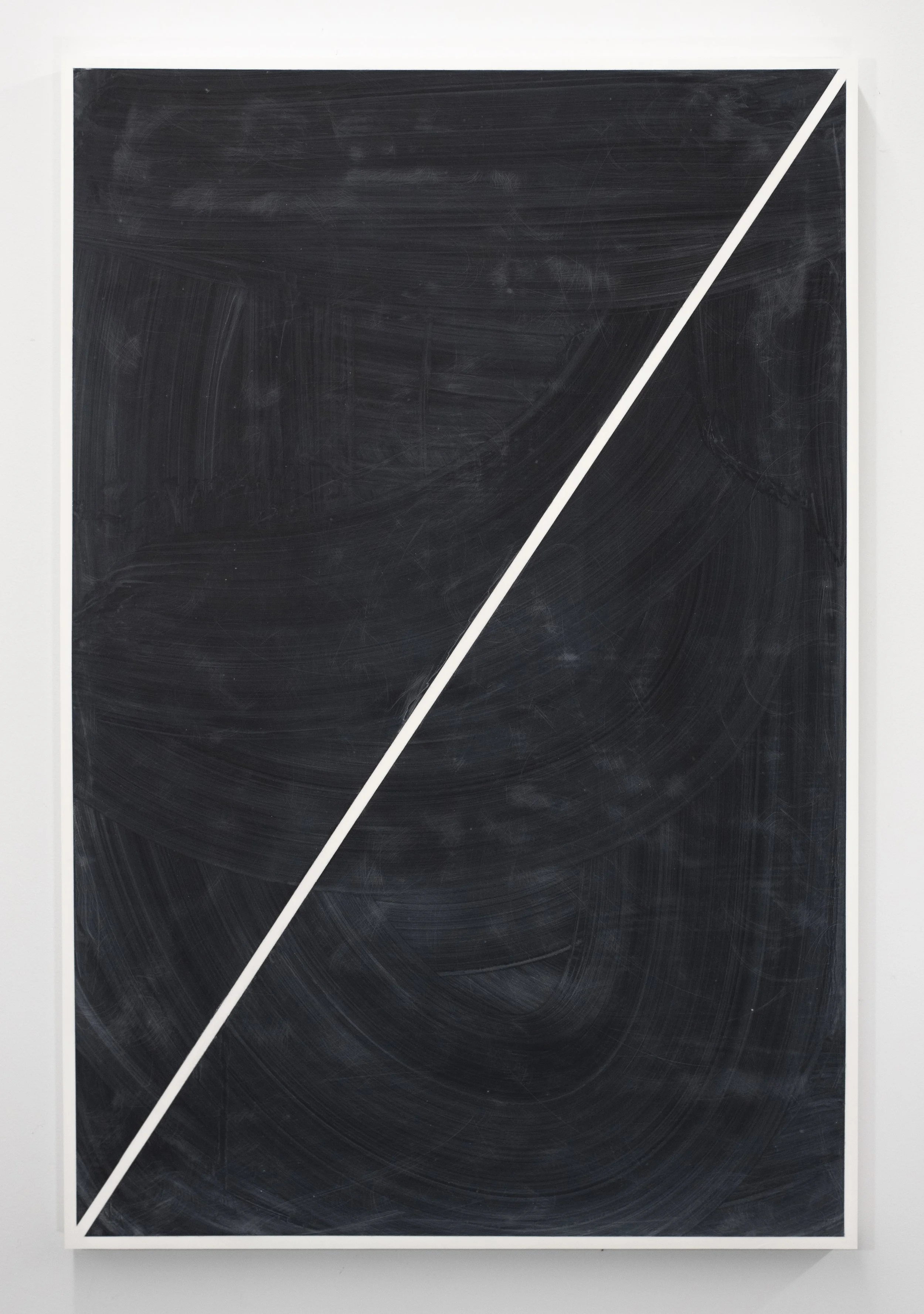 Erasure 38, charcoal, graphite, chalkboard surface, mylar on panel, 36” x 24”, 2022