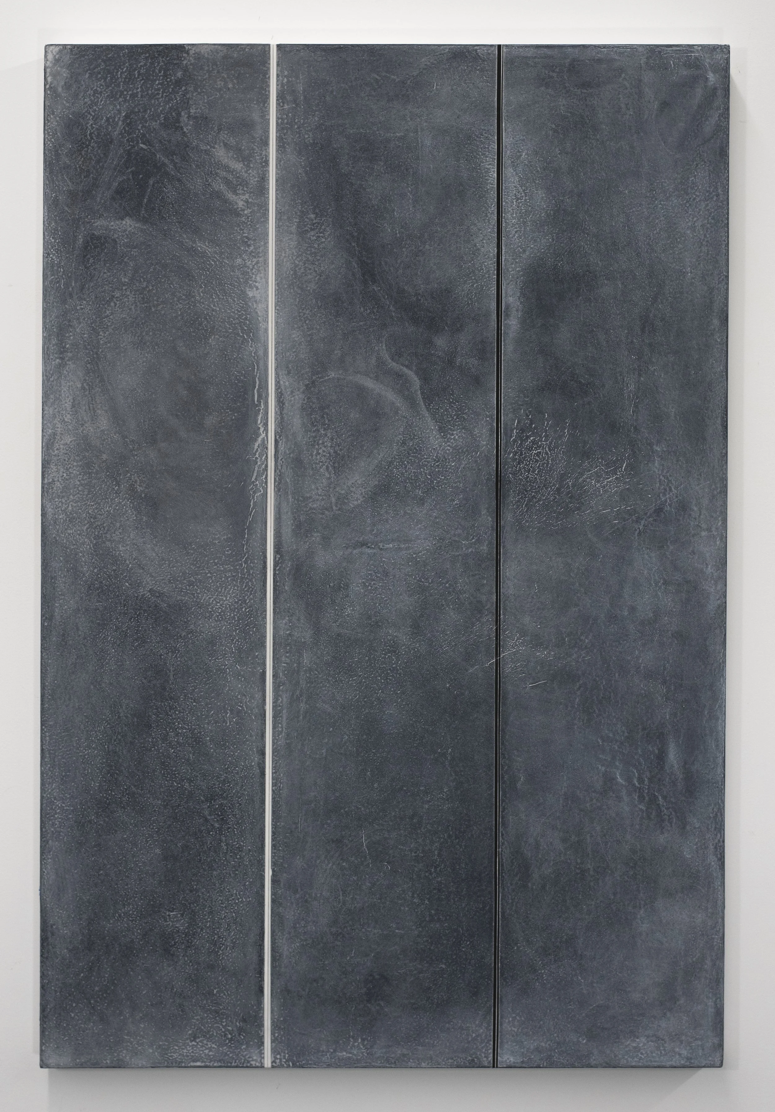 Erasure 31, charcoal, graphite, chalkboard surface, mylar on panel, 36” x 24”, 2022