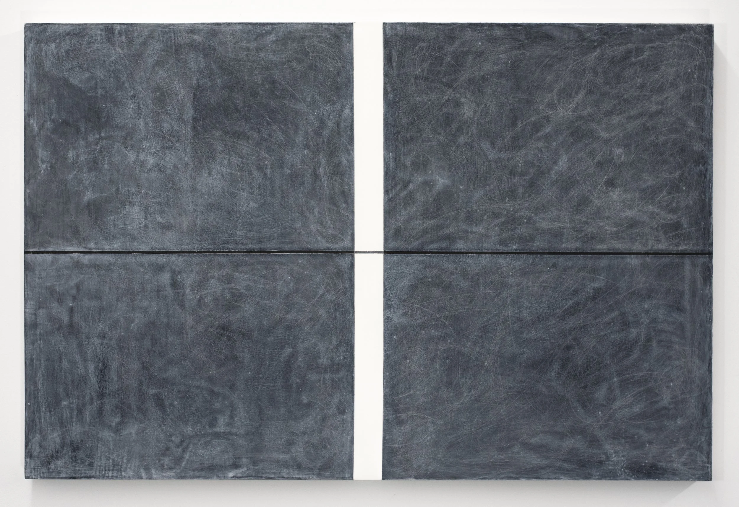 Erasure 39, charcoal, graphite, chalkboard surface, mylar on panel, 24” x 36”, 2022