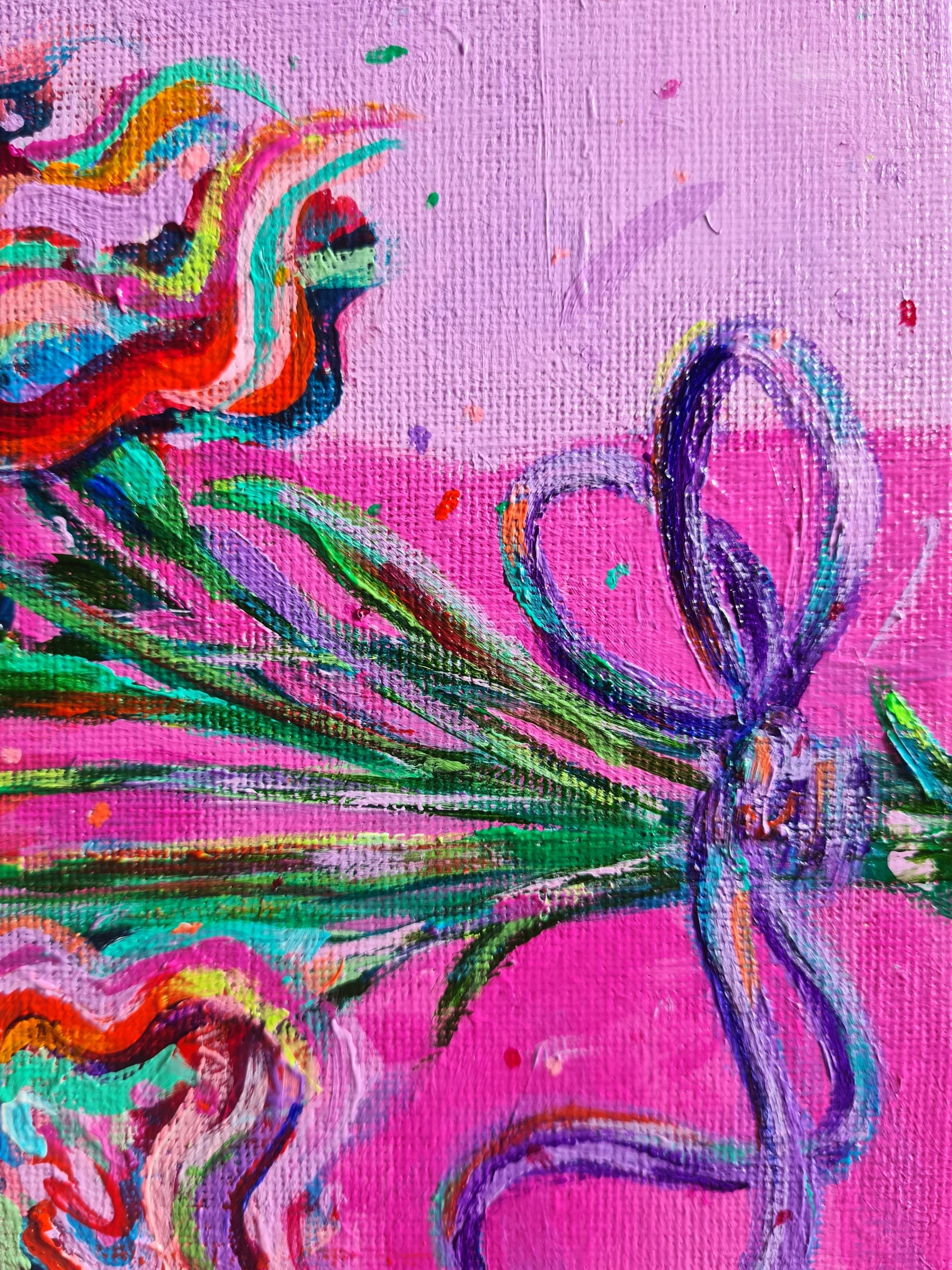 ribbon on a bunch of flowers