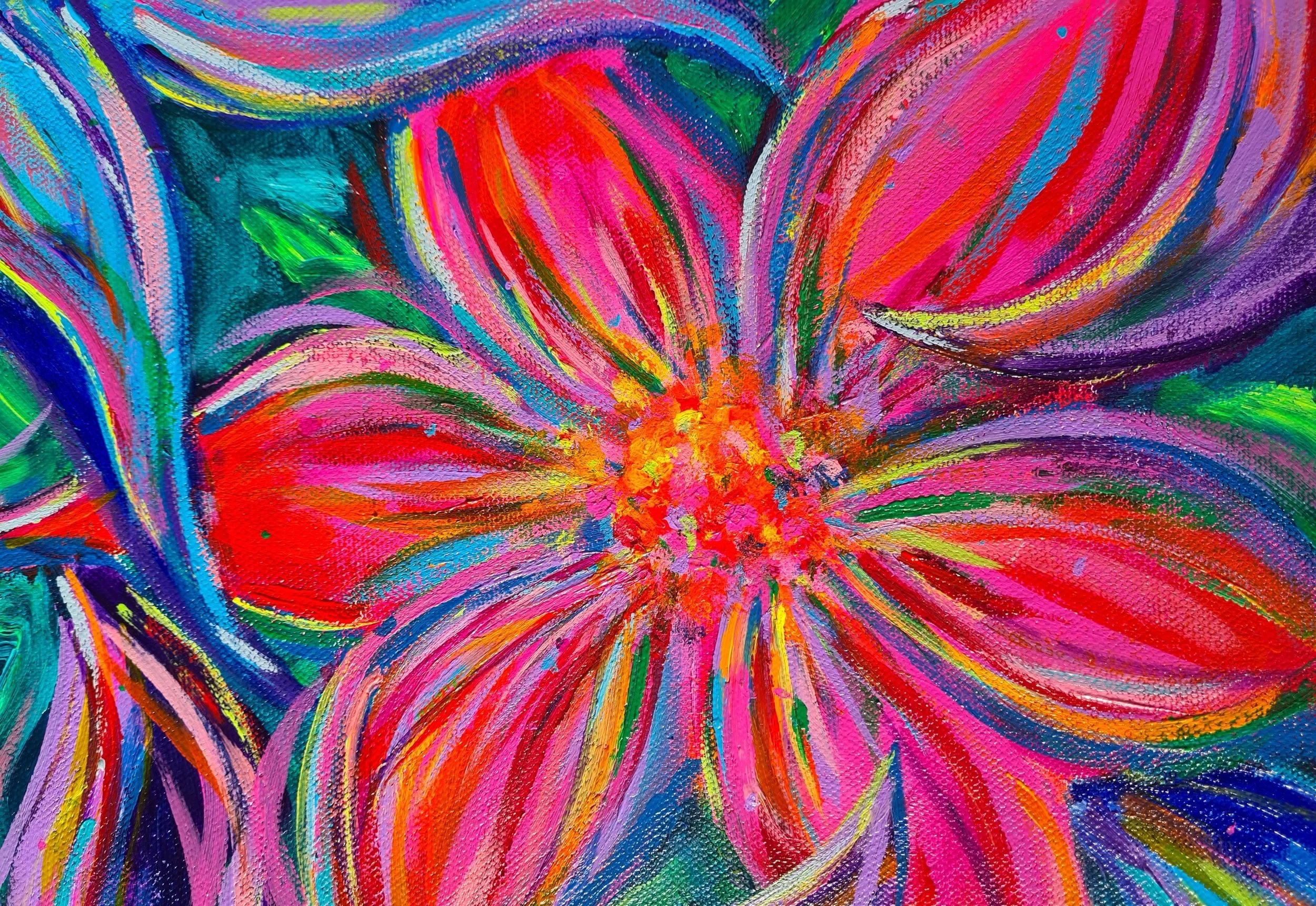 painting of a red flower