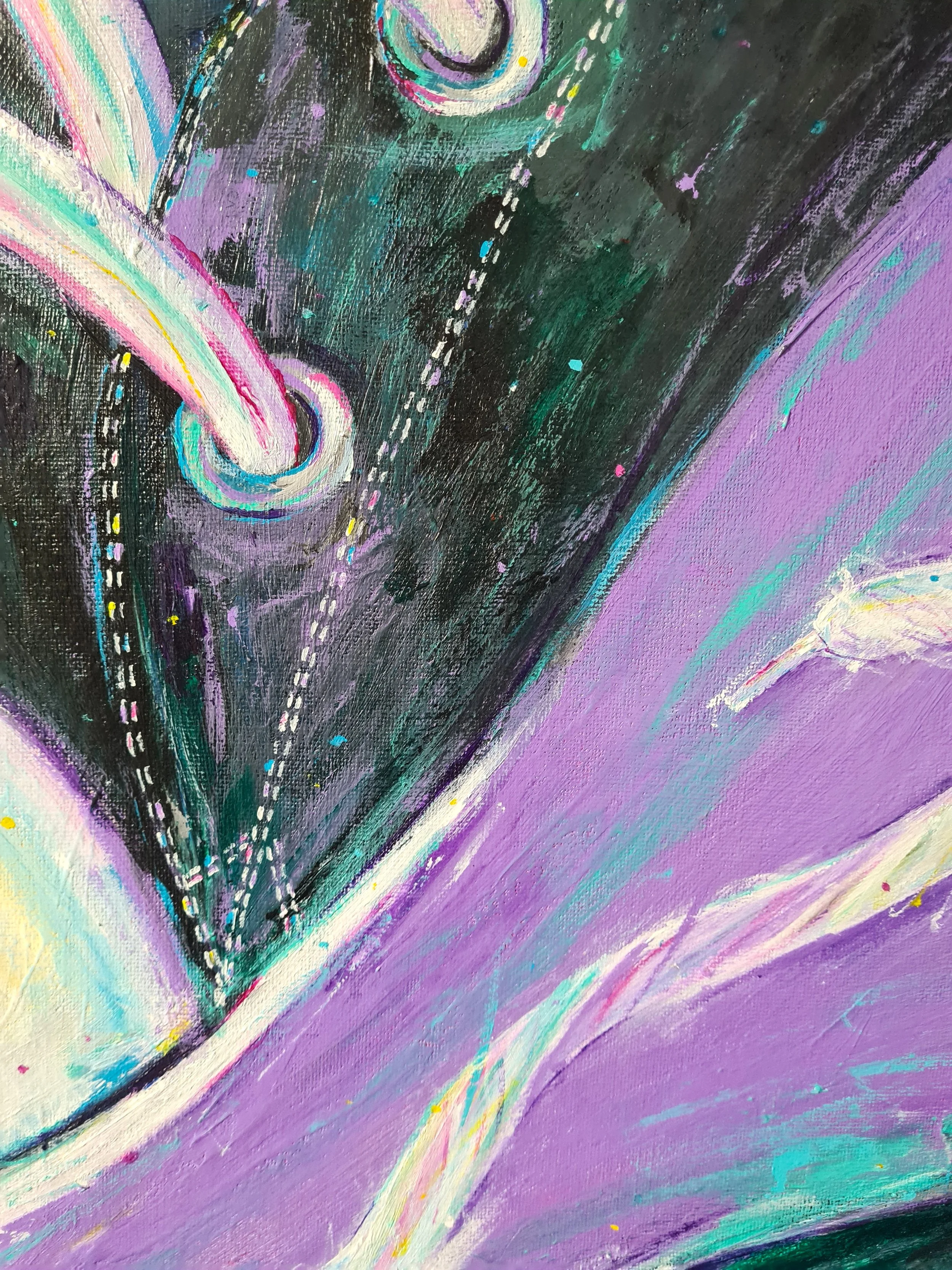 close up of a painting