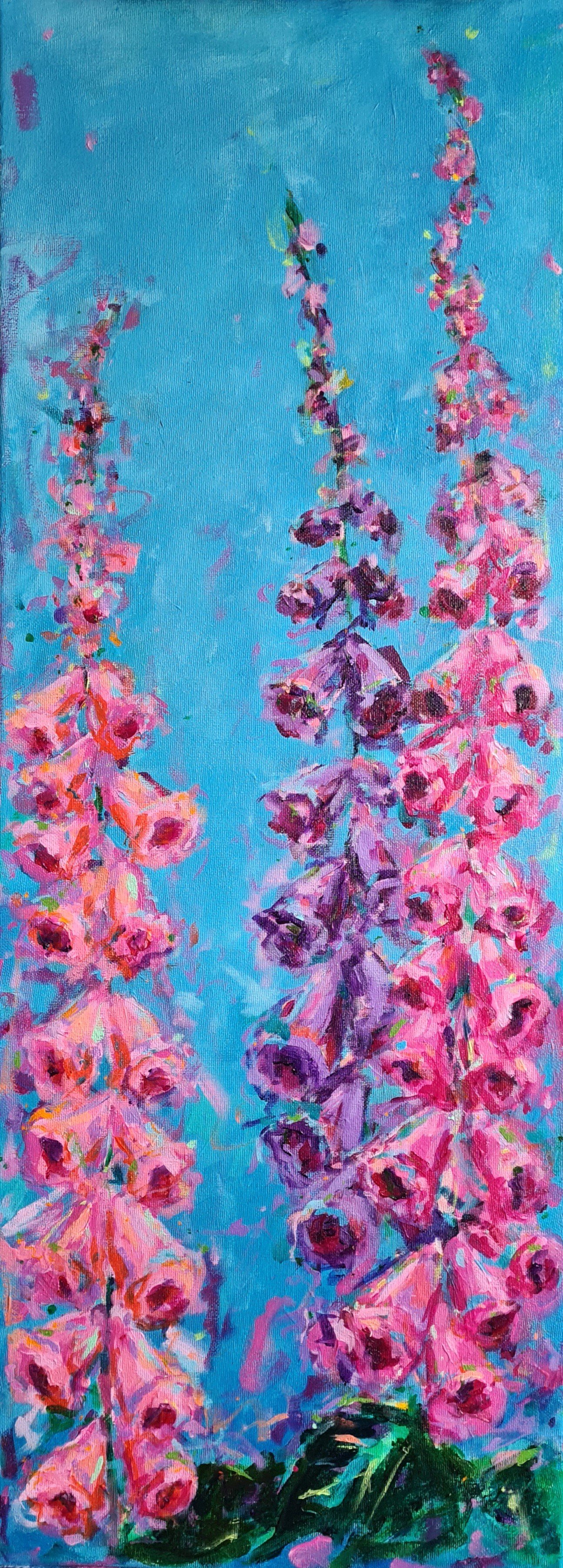 Painting of foxgloves