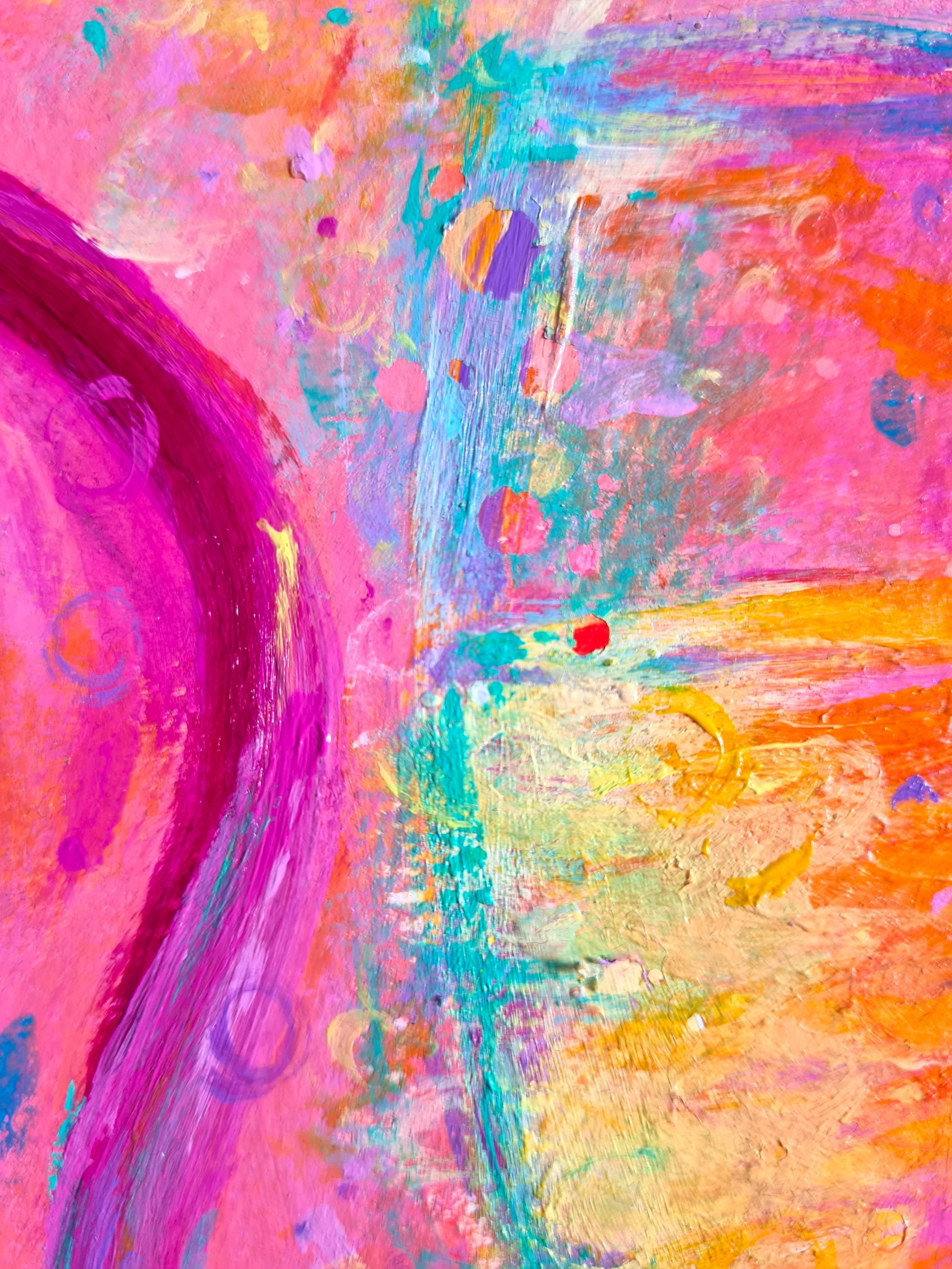 close up of colourful art