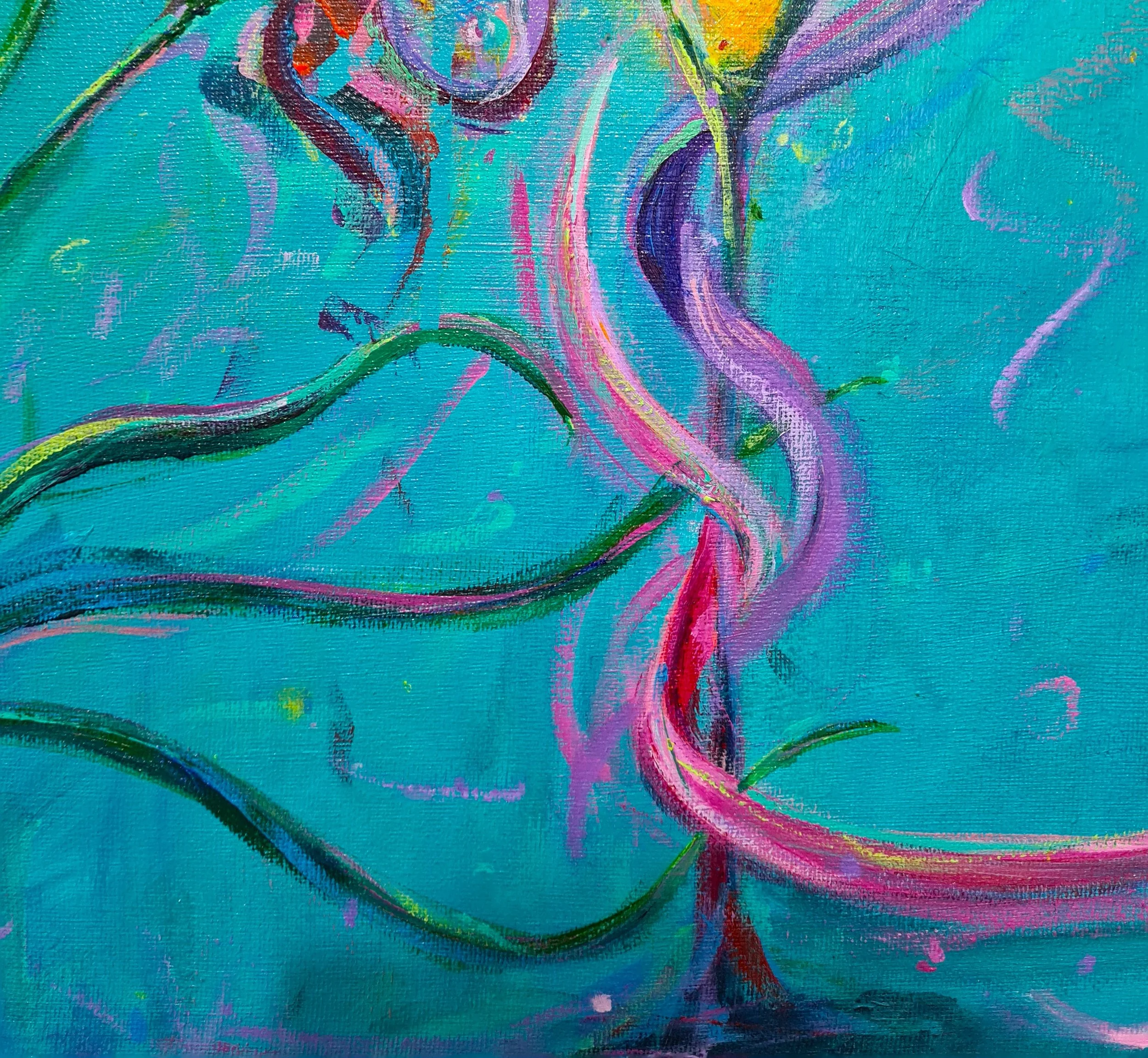 close up of colourful art