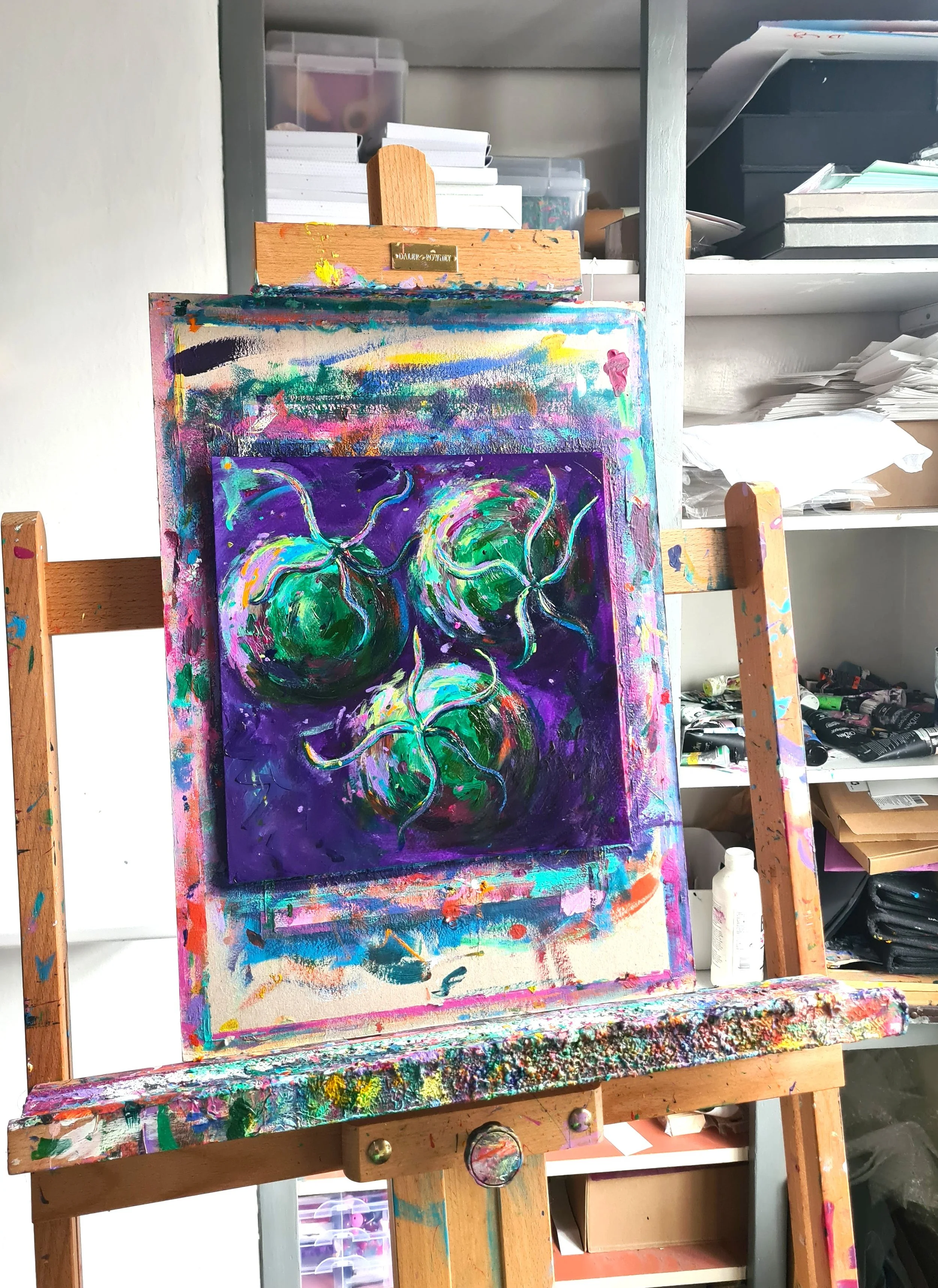 artist studio with painting
