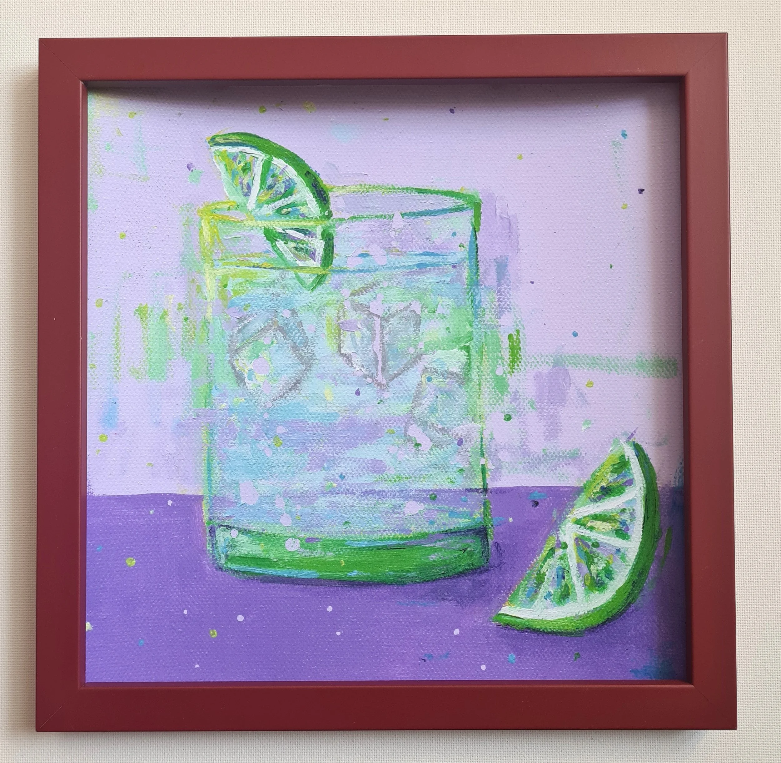 art print of a cocktail in a frame
