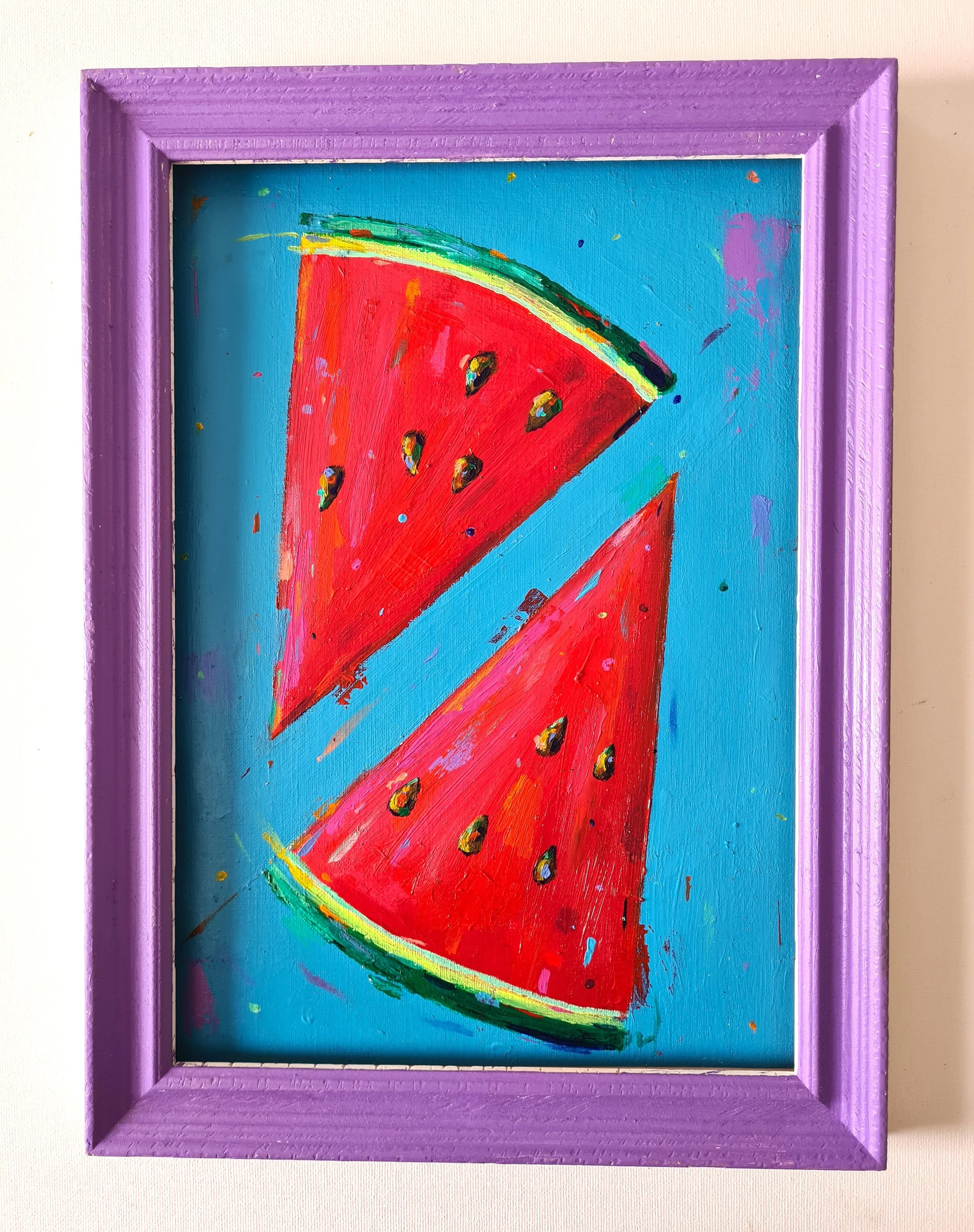 watermelon painting in a frame