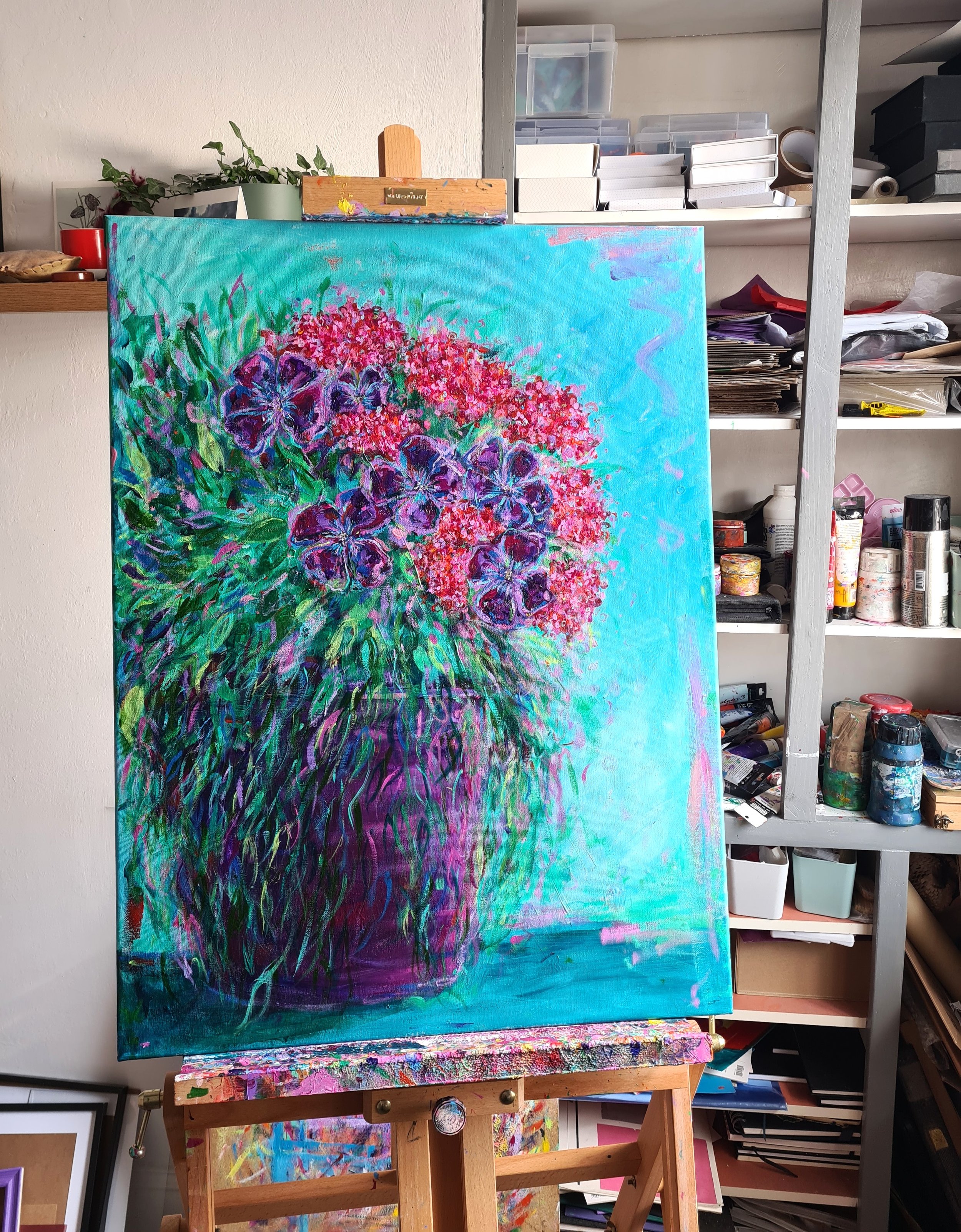 large artwork in an artists studio