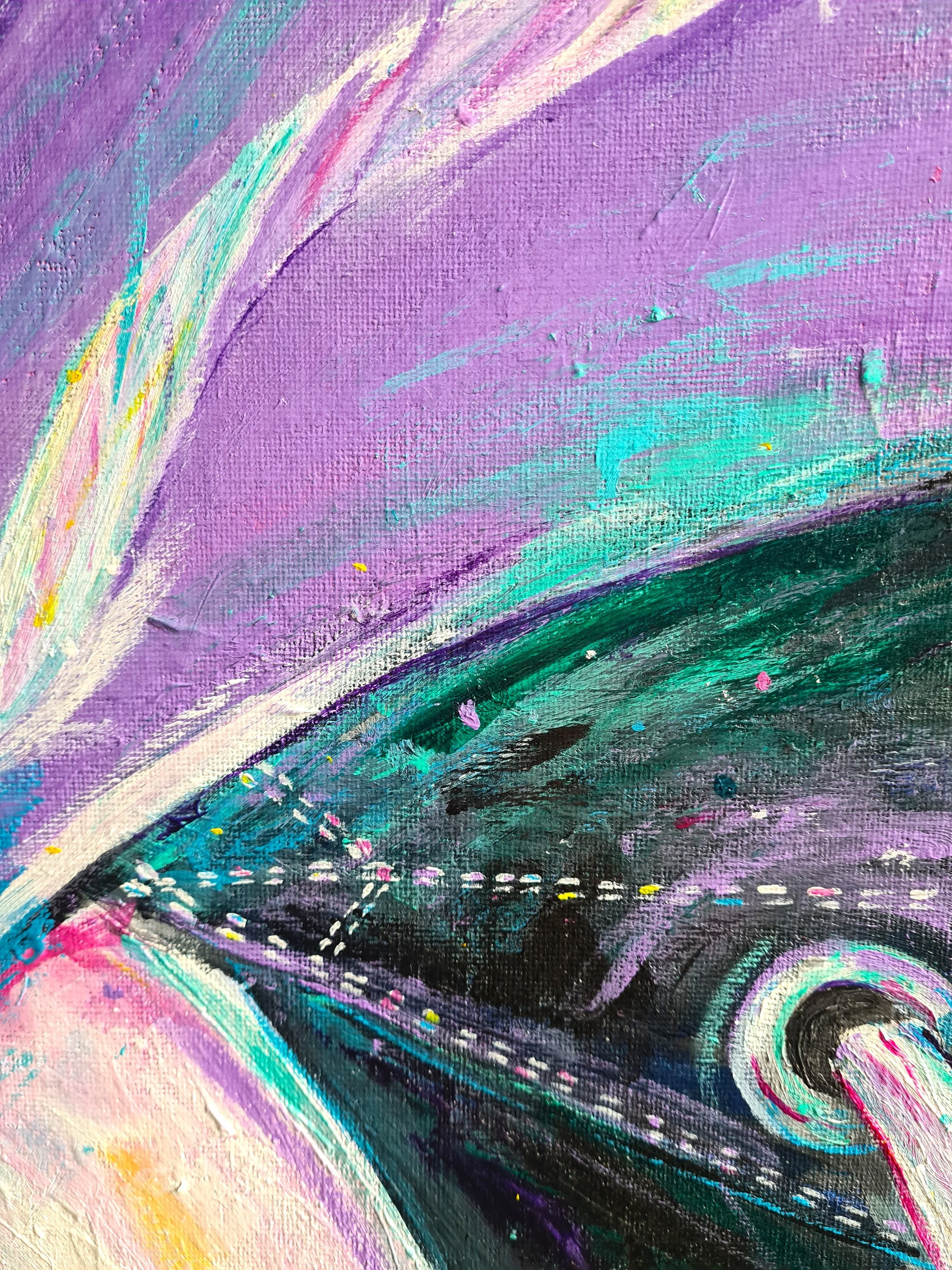 close up of colourful painting