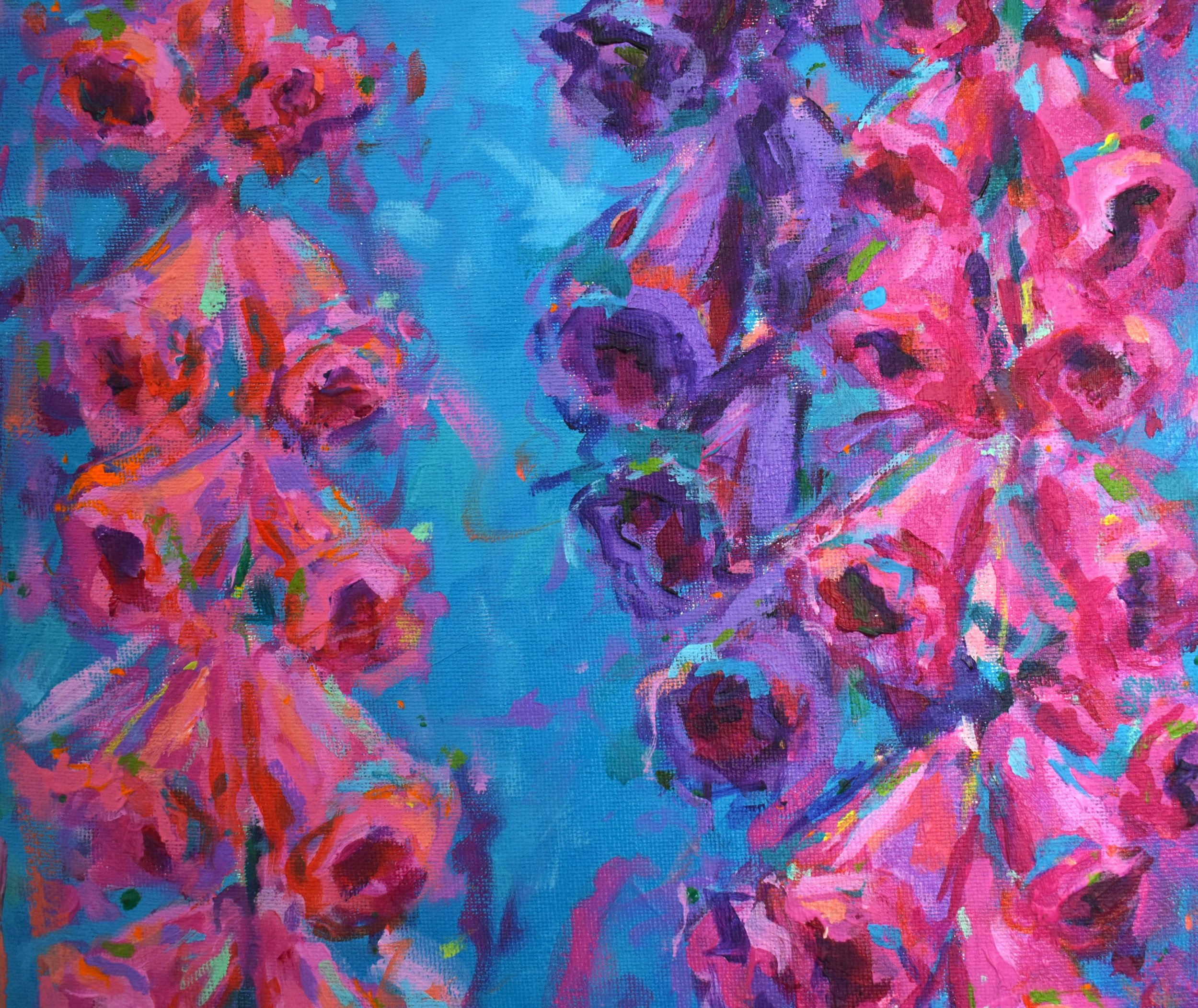 close up of foxgloves painting