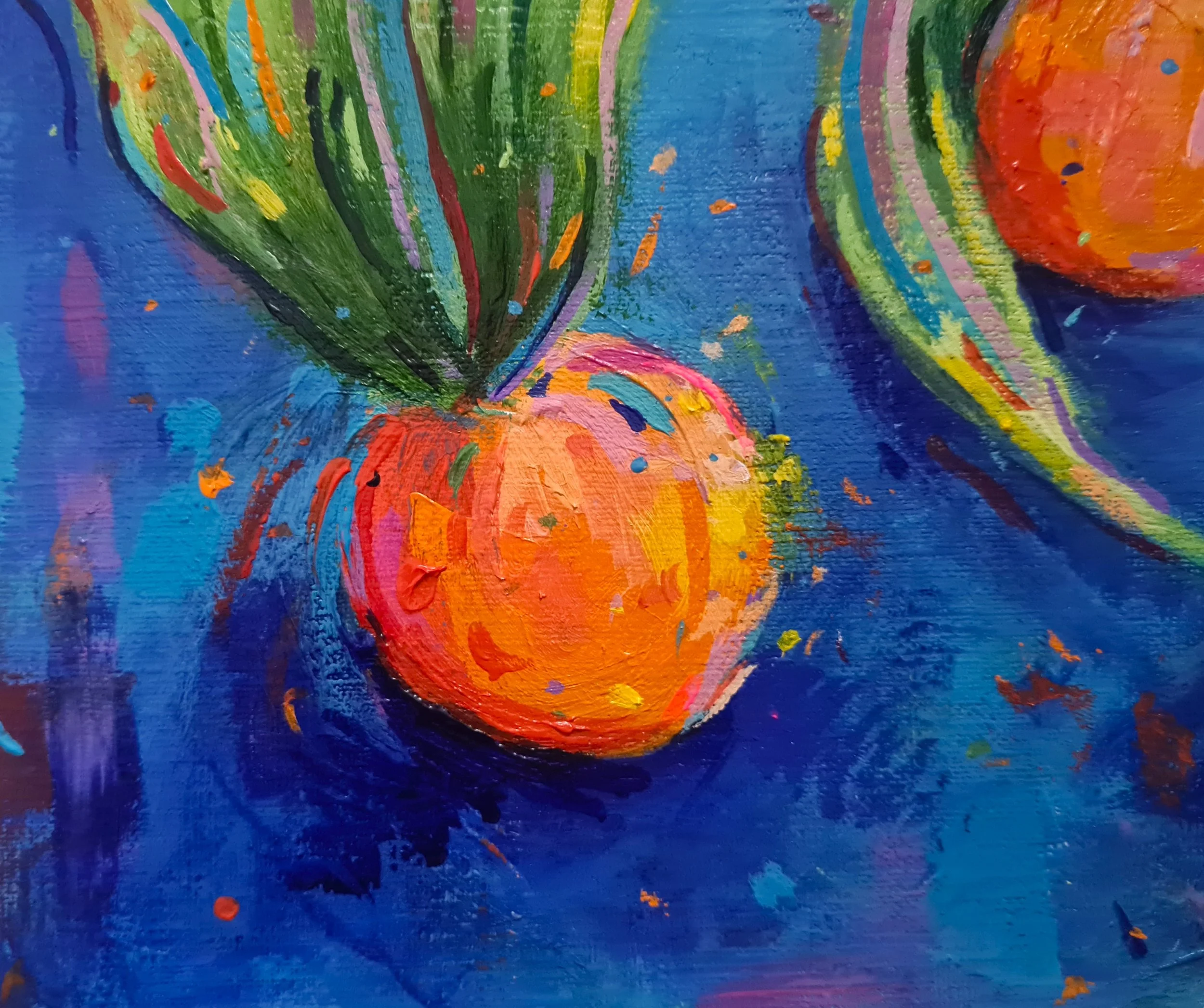 close up of colourful art