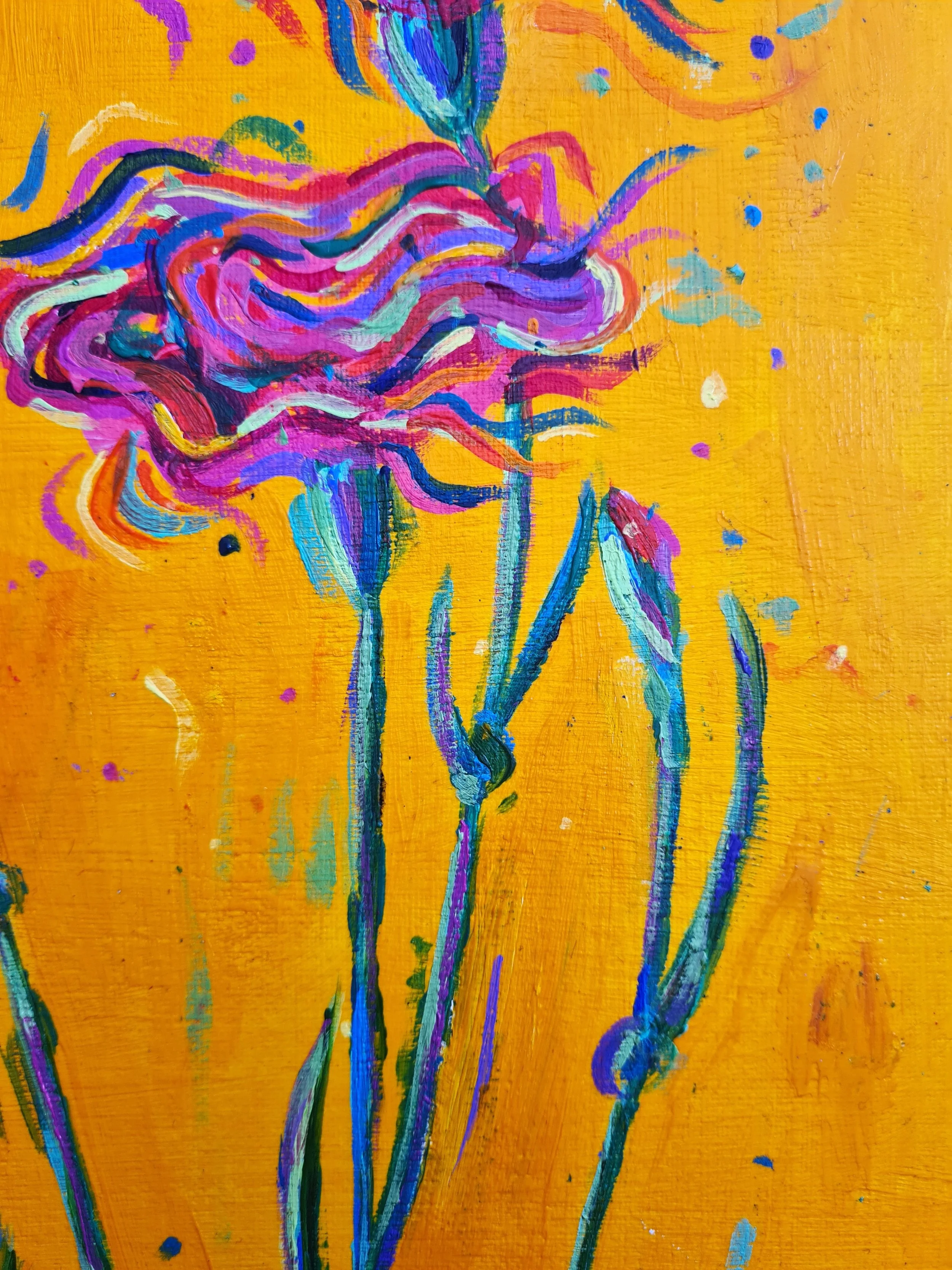 red flower painting