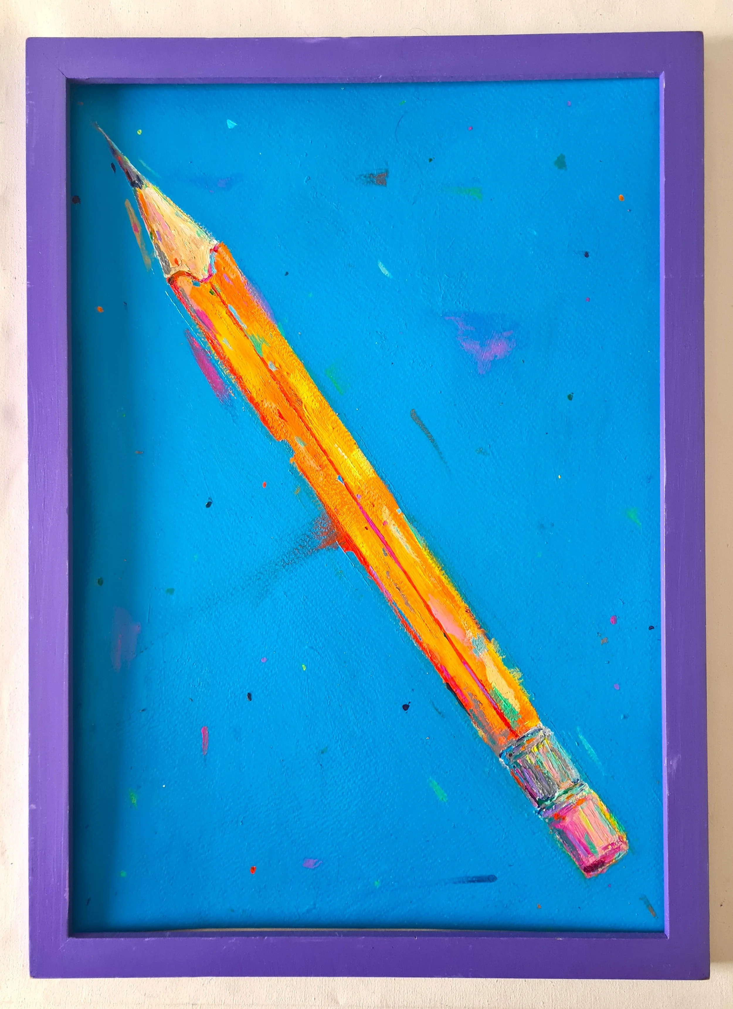 art in a purple frame