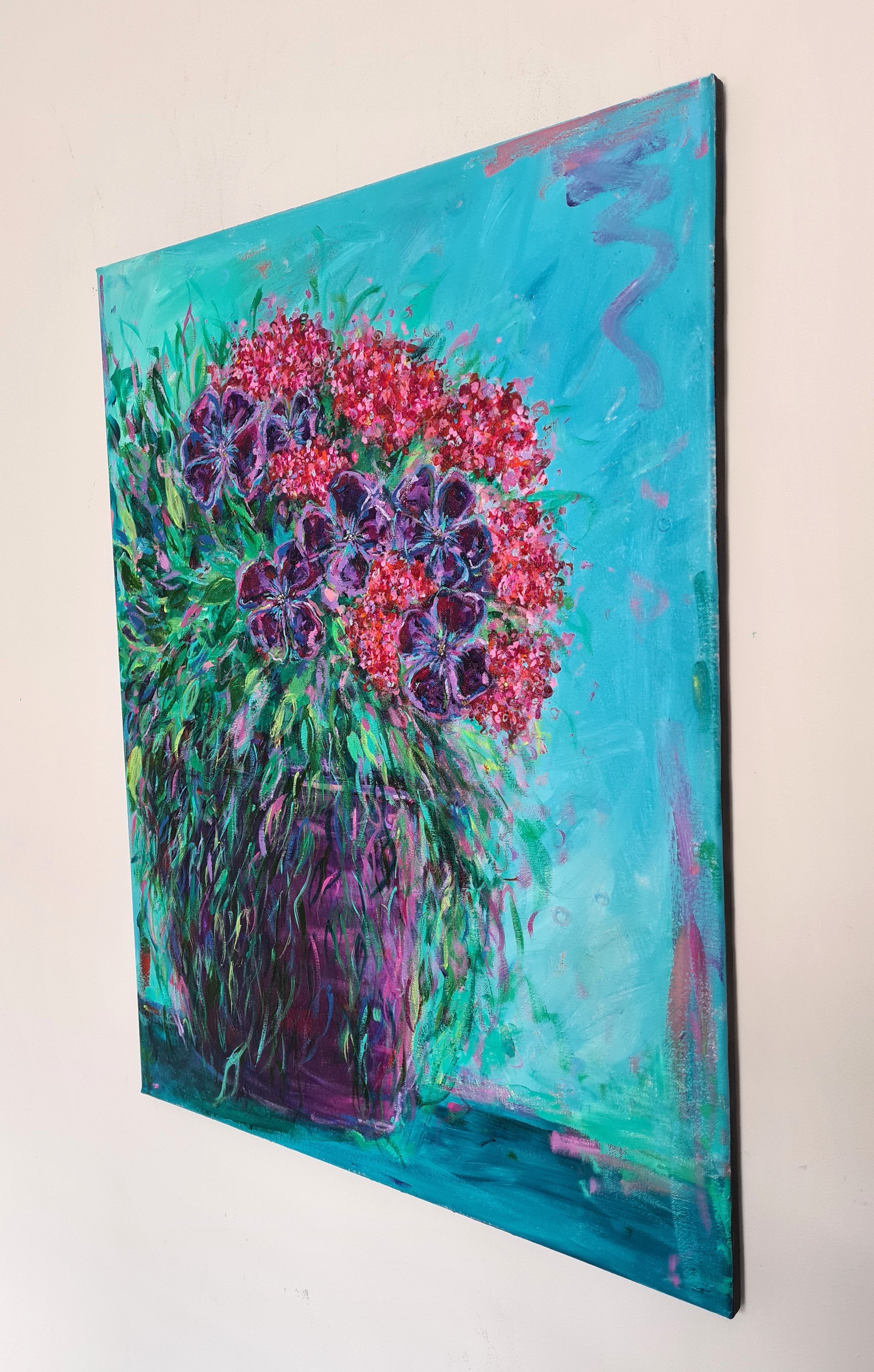 red and purple flowers