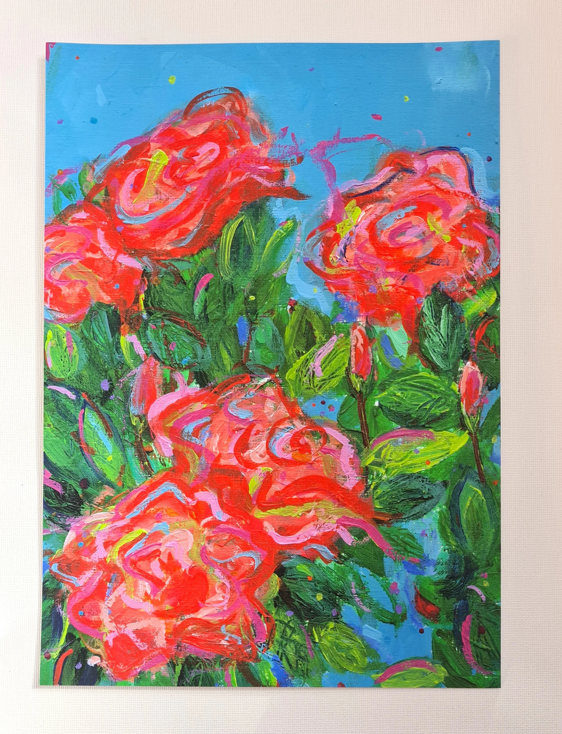 red roses art