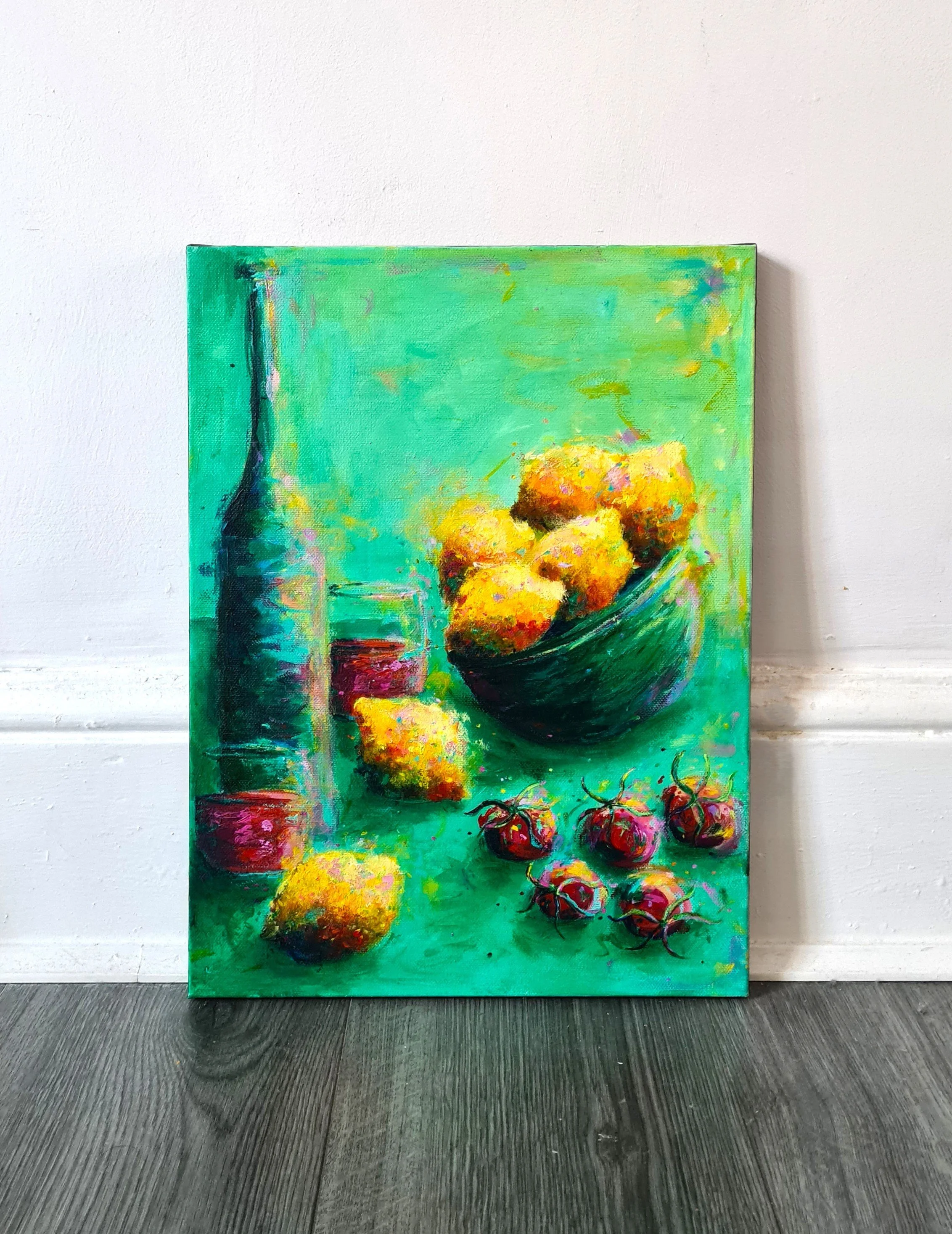 painting leaning against a wall