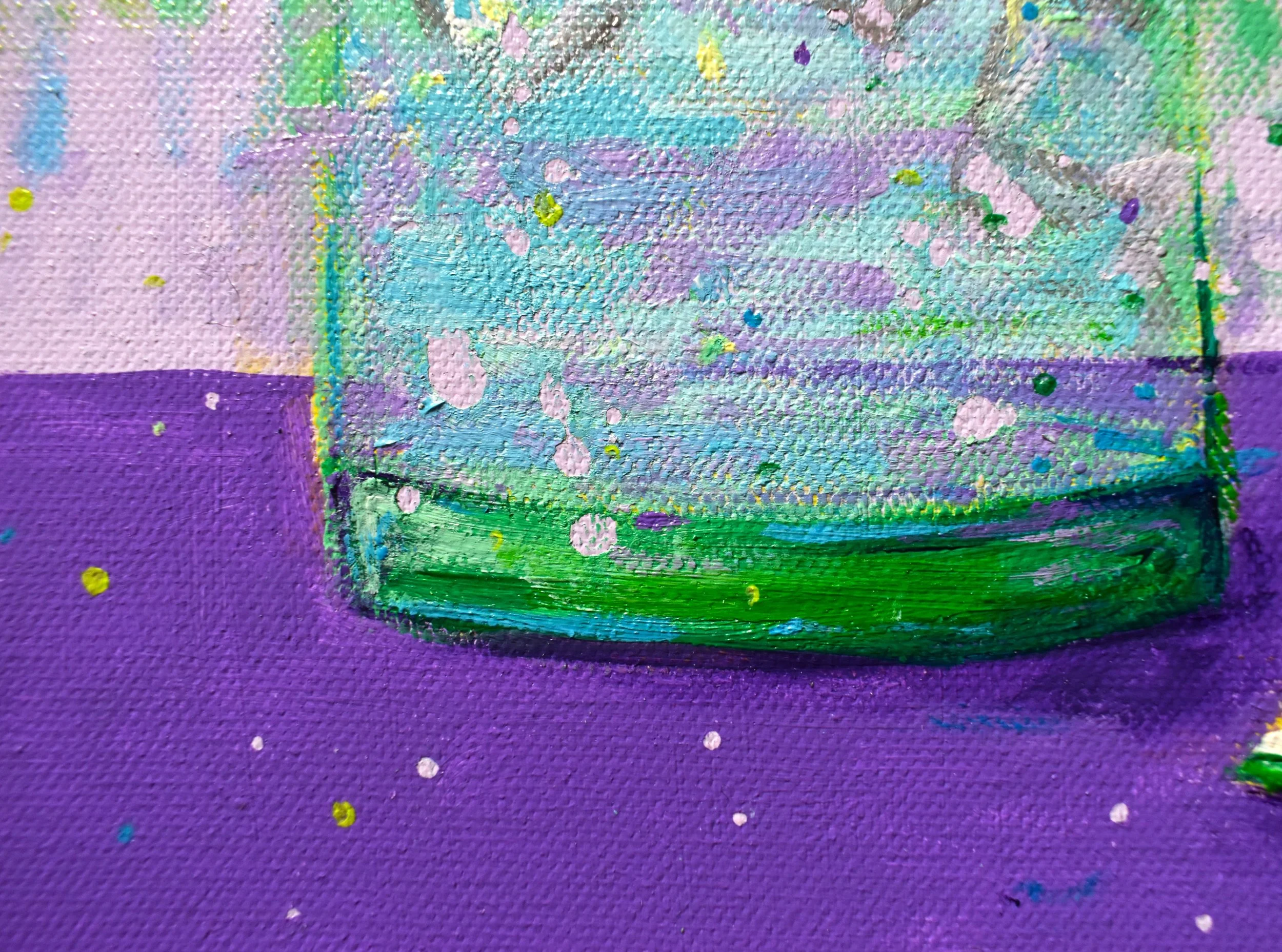 close up of a painting
