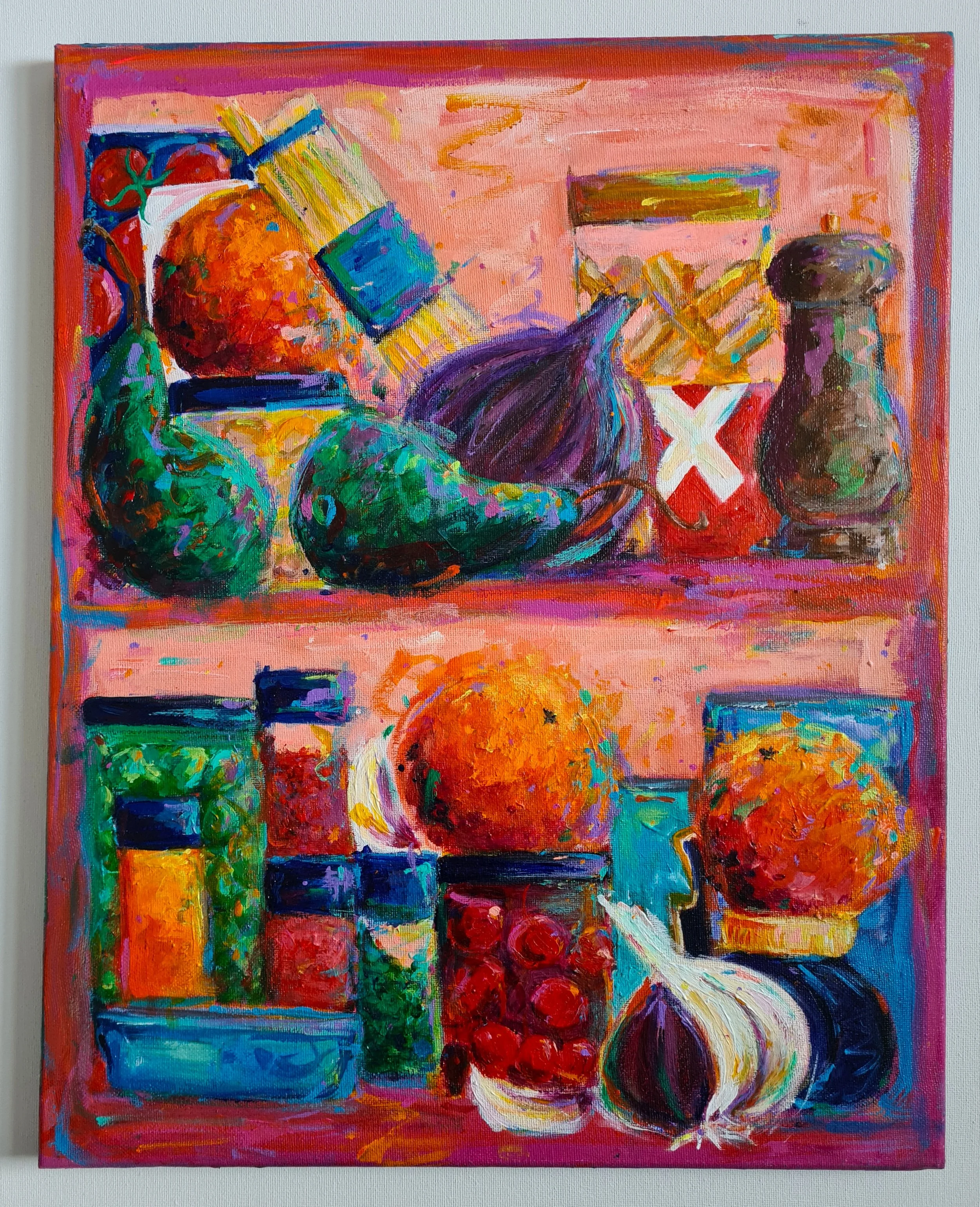 painting of a kitchen