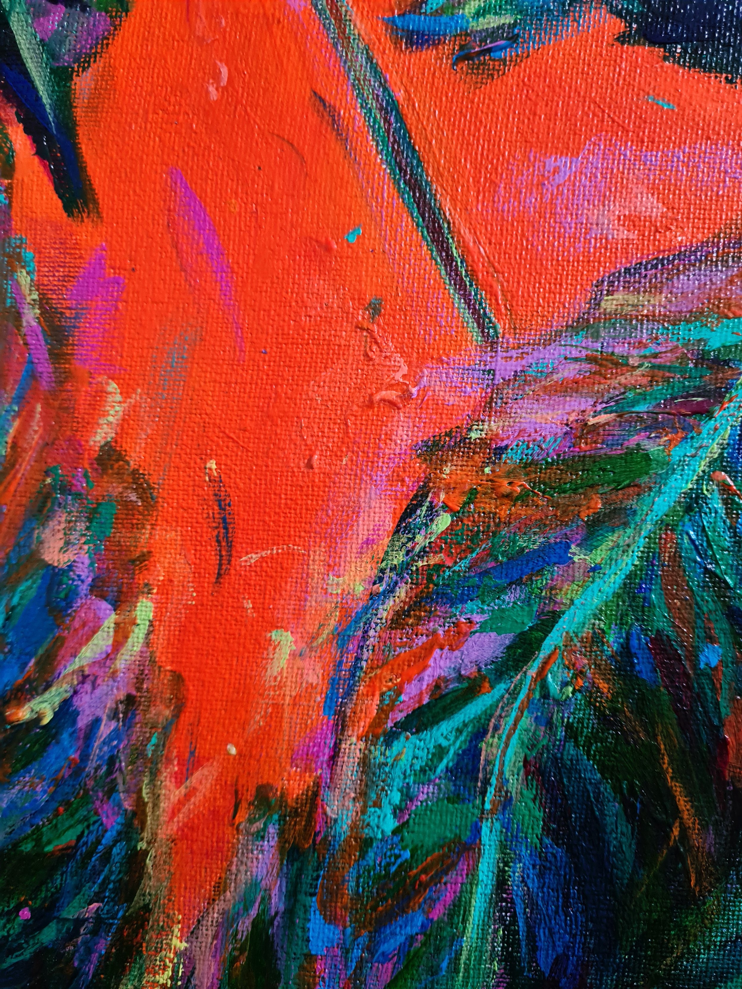 close up of painting