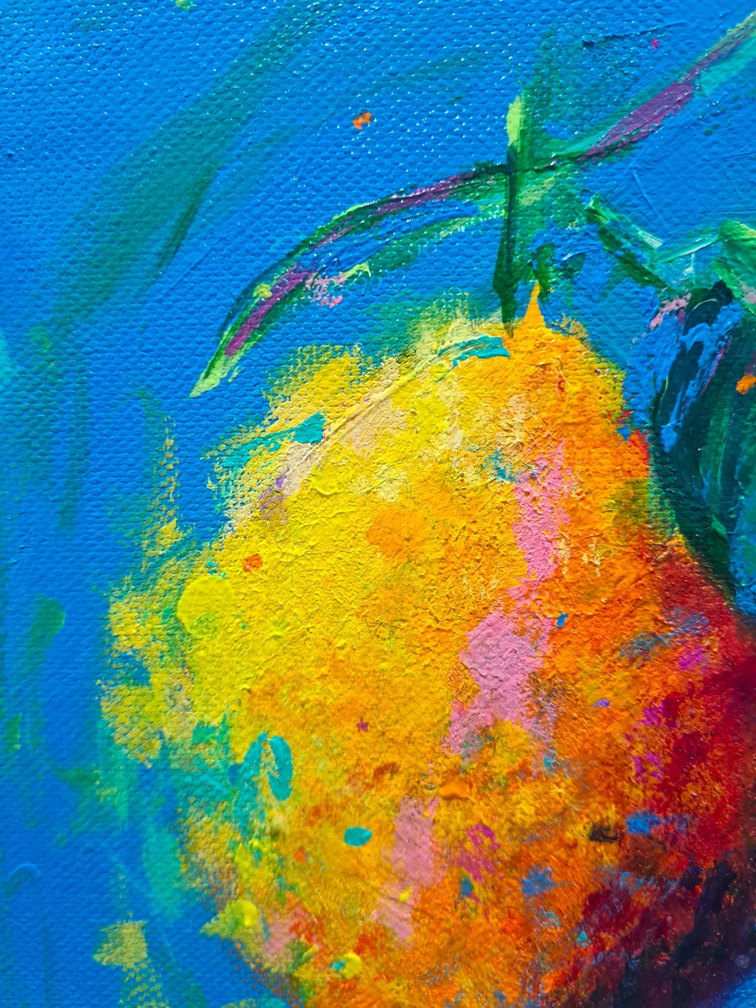 close up of acrylic paining