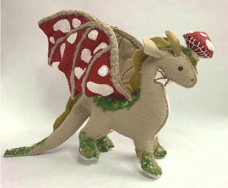 Jumbo Nature Mushroom Cottagecore Dragon Crochet Plushie – Delarae's  Creations