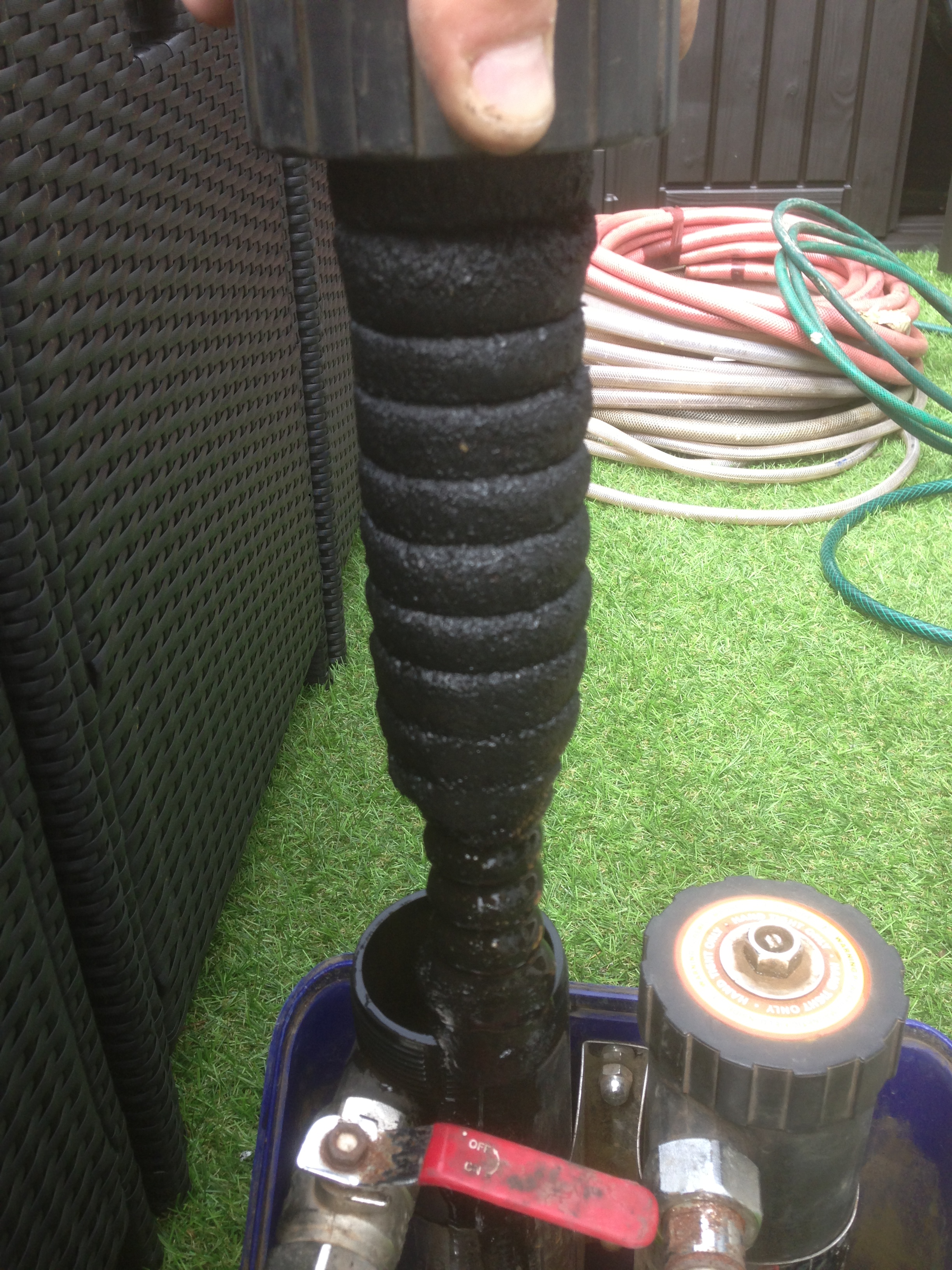 Powerflushing - Magnectic filter after a chemical powerflush.JPG