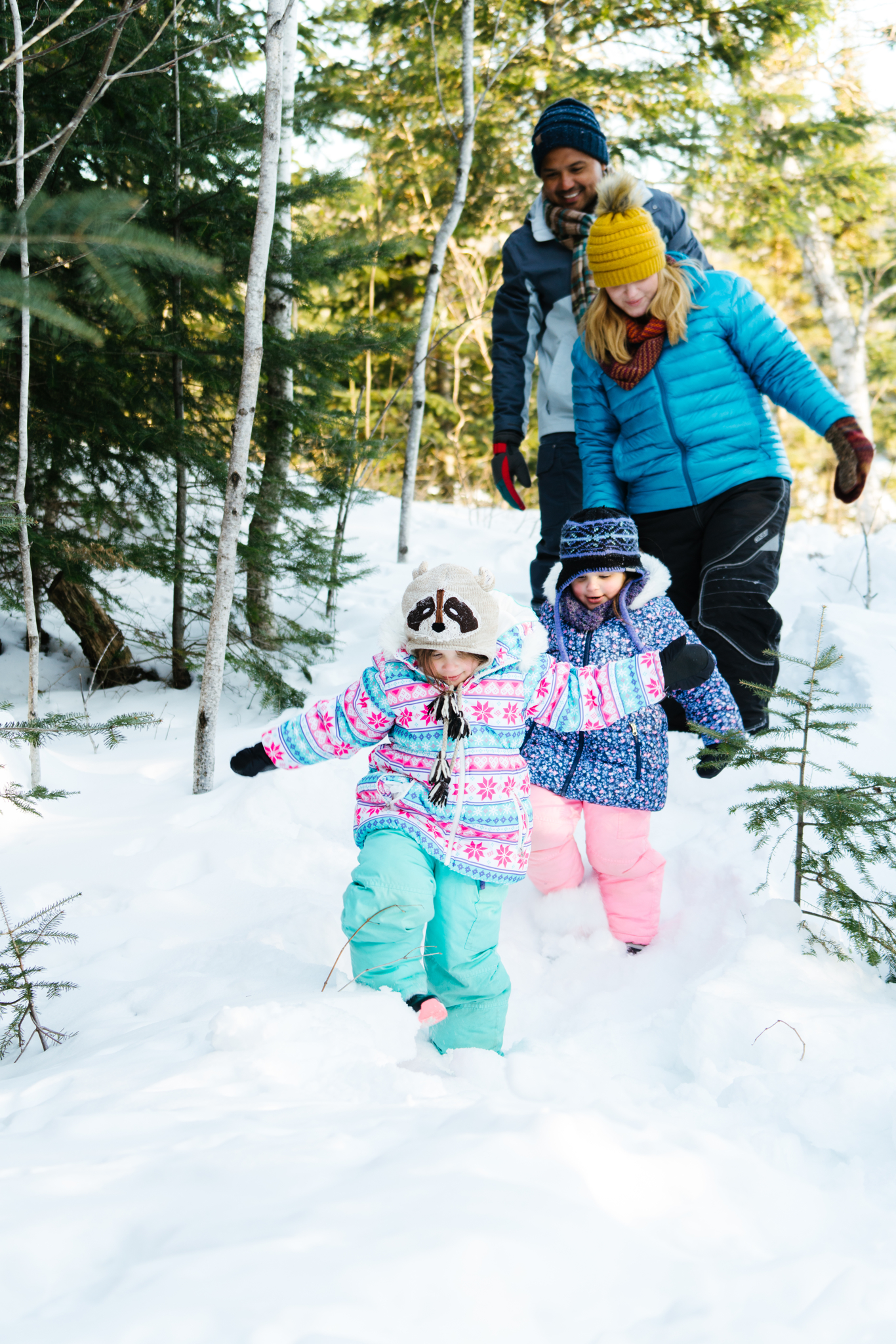 Commercial Family Winter Stock Photos